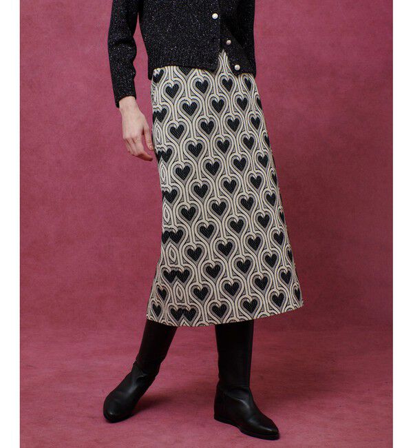 LOULOU WILLOUGHBY「【LOULOU WILLOUGHBY】NEONハートJQタイトスカート」|タイト|ホワイト系