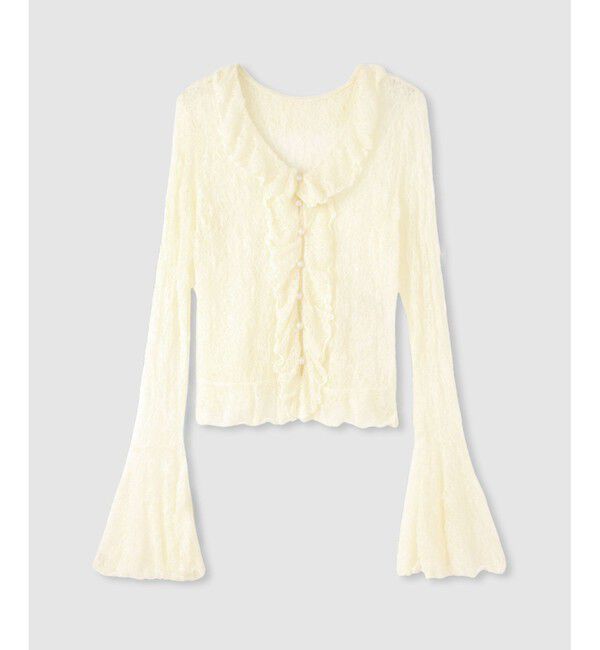 LOULOU WILLOUGHBY「【LOULOU WILLOUGHBY】レーシーカットプルオーバー」|Tシャツ・カットソー|オフホワイト