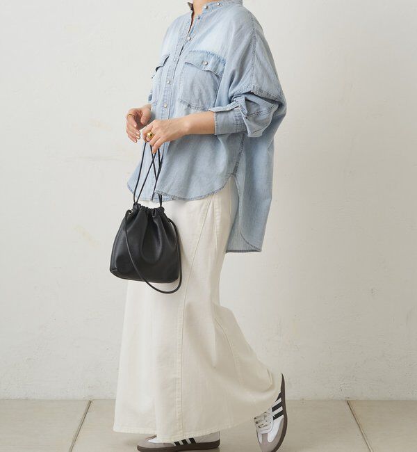  「シアーデニムバンドカラーブラウス」|シャツ・ブラウス|