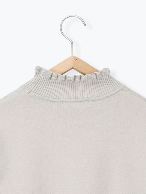 Samansa Mos2 blue「フリル衿ニットプルオーバー」|ニット・セーター|