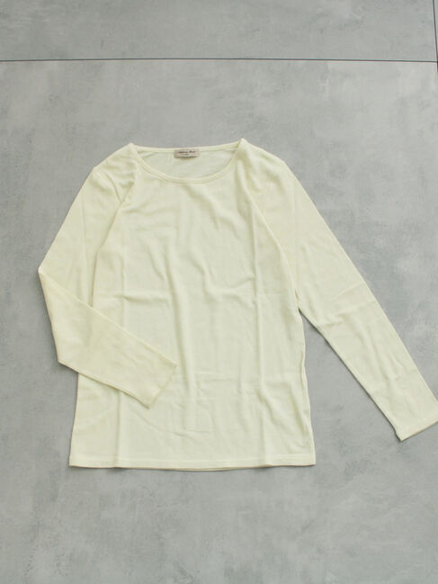 Samansa Mos2「【吸湿発熱】ベア天無地クルーネック」|Tシャツ・カットソー|