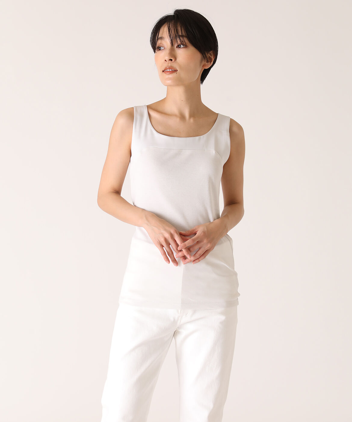 DAY by DAY it&rsquo;s international「サテン切り替えタンクトップ《スビン綿MIXフライス》」|タンクトップ|グレー1