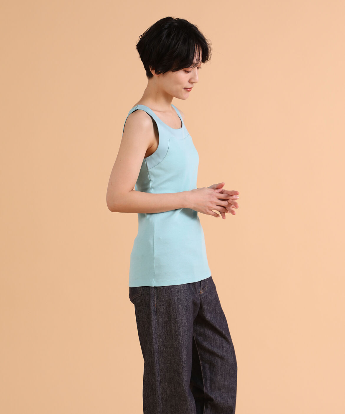 DAY by DAY it&rsquo;s international「サテン切り替えタンクトップ《スビン綿MIXフライス》」|タンクトップ|