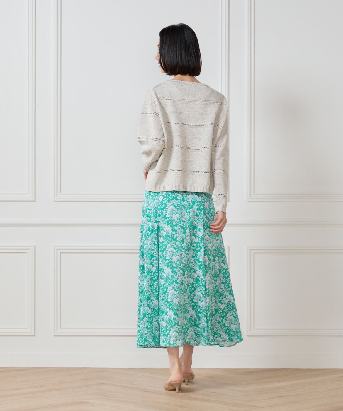 7-IDconcept.「《大きいサイズ》切り替えマーメイドスカート」|フレア|