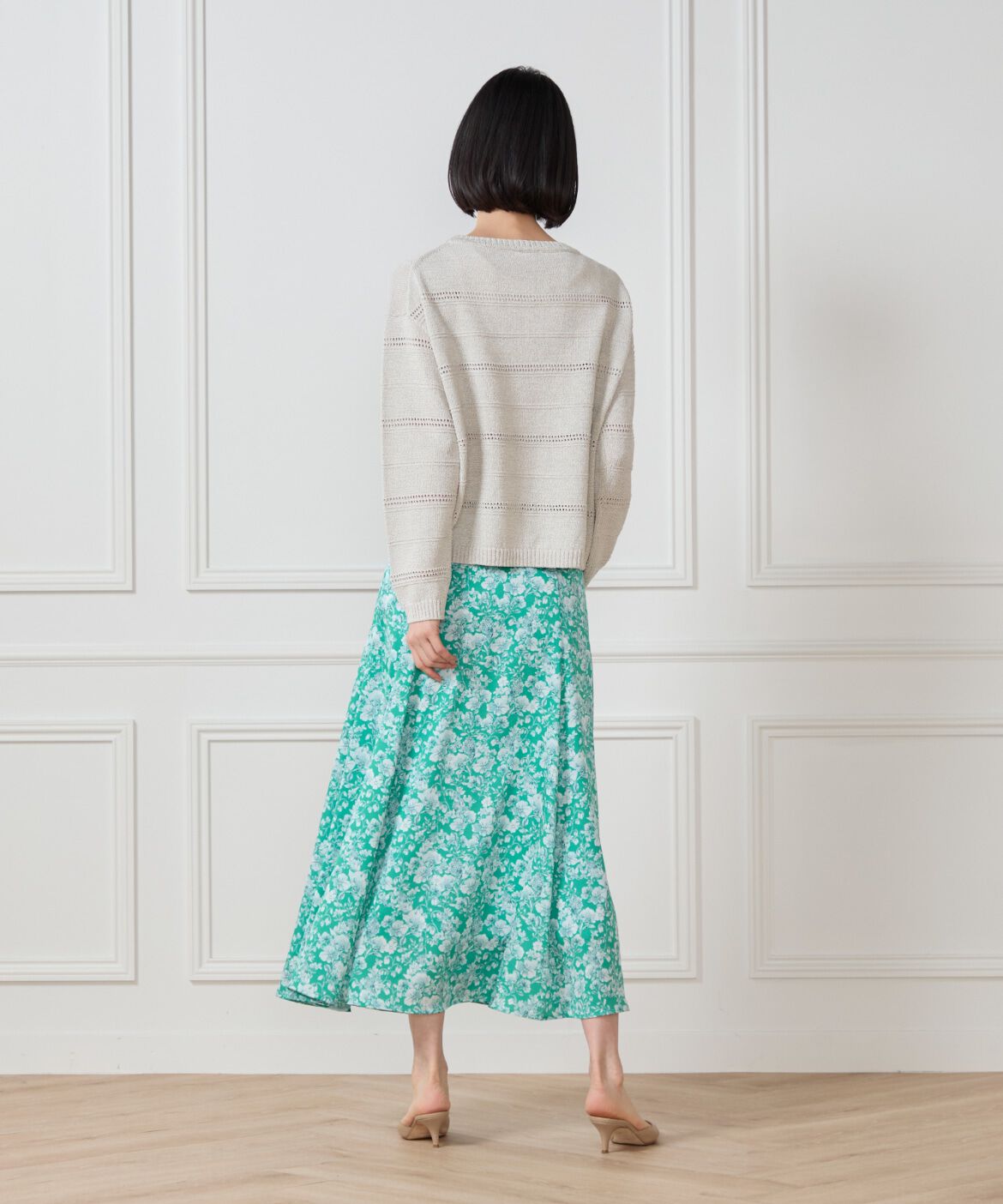 7-IDconcept.「《大きいサイズ》切り替えマーメイドスカート」|フレア|