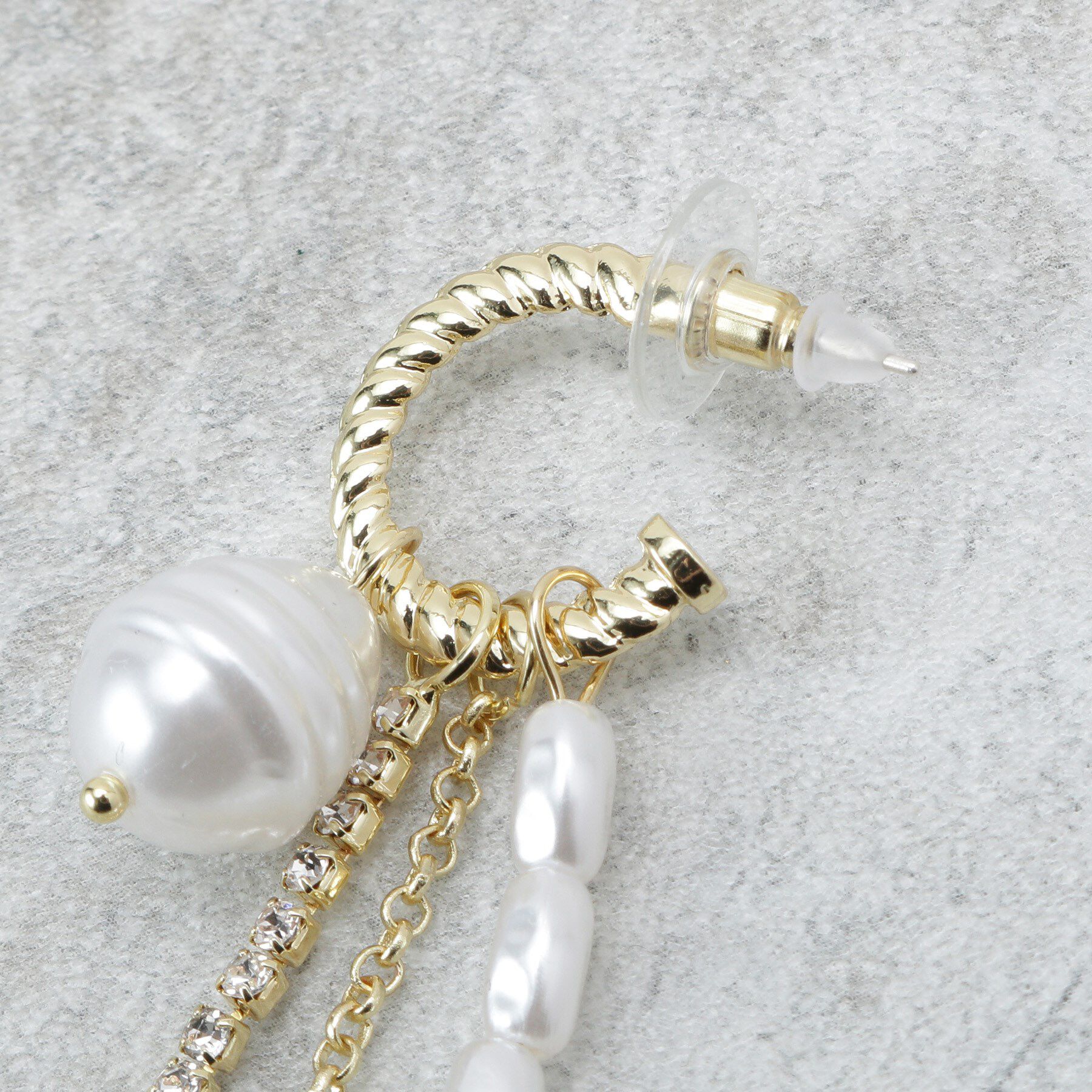 COUP DE CHANCE「パール＆グリッターのフリンジピアス」|ピアス|