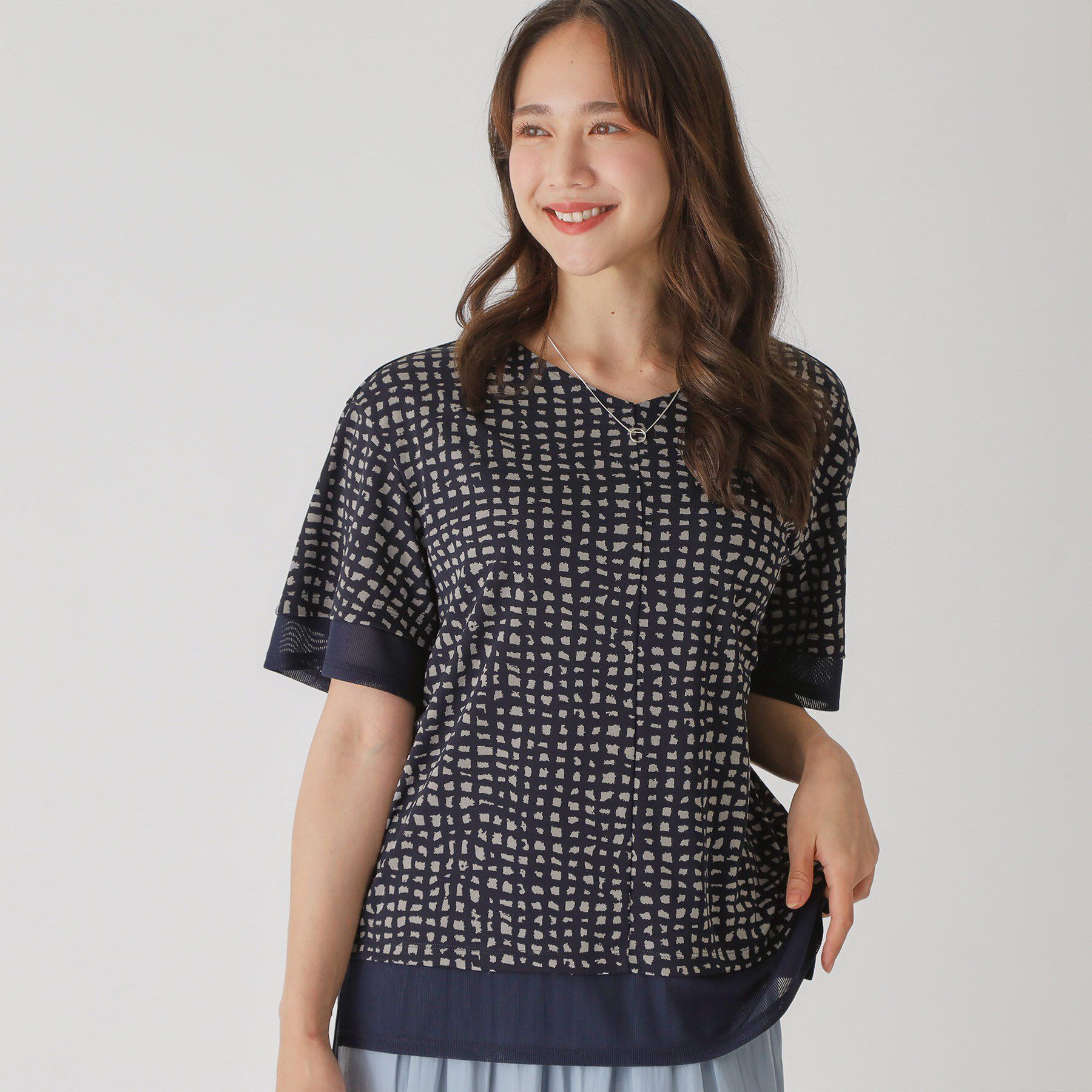 COUP DE CHANCE「【手洗い可】リラクシージャージトップス」|Tシャツ・カットソー|ネイビー(194)