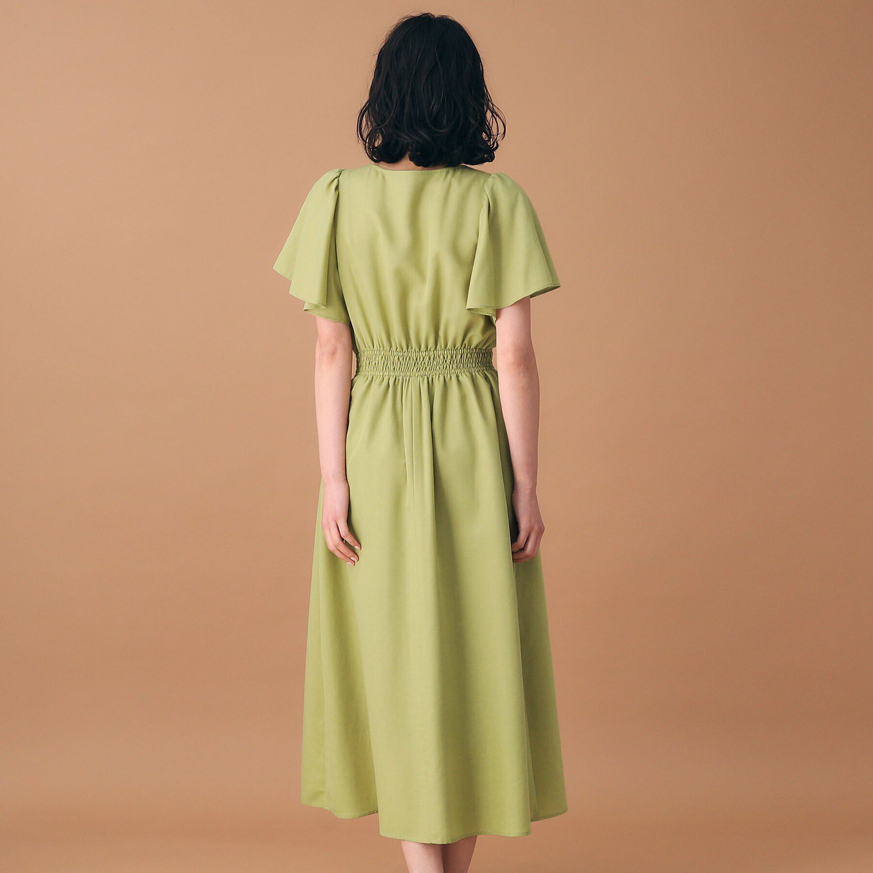 DRESSTERIOR「【袖コンシャス/洗える/ウエストゴム】フレアスリーブウエストシャーリングワンピース」|ワンピース|