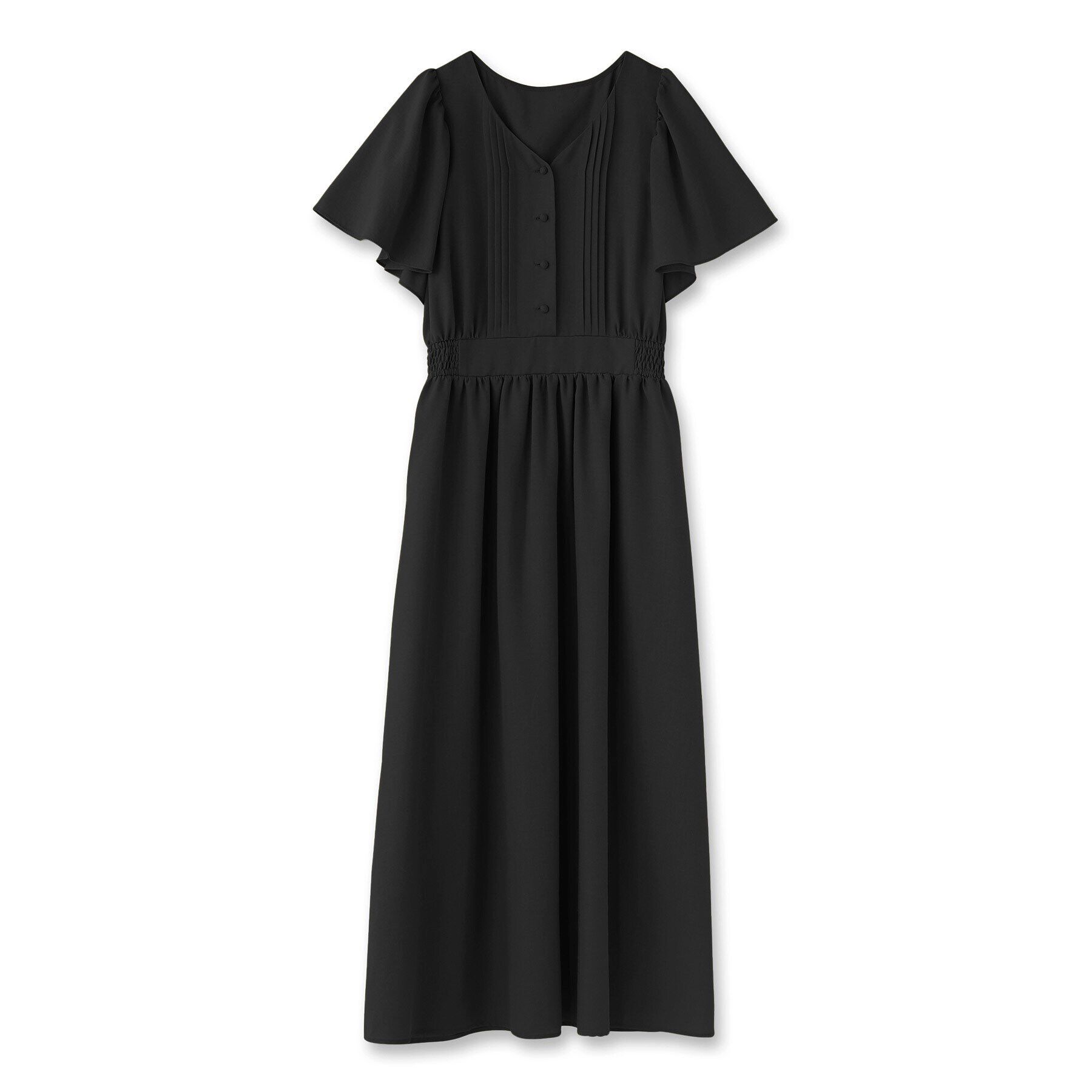 DRESSTERIOR「【袖コンシャス/洗える/ウエストゴム】フレアスリーブウエストシャーリングワンピース」|ワンピース|