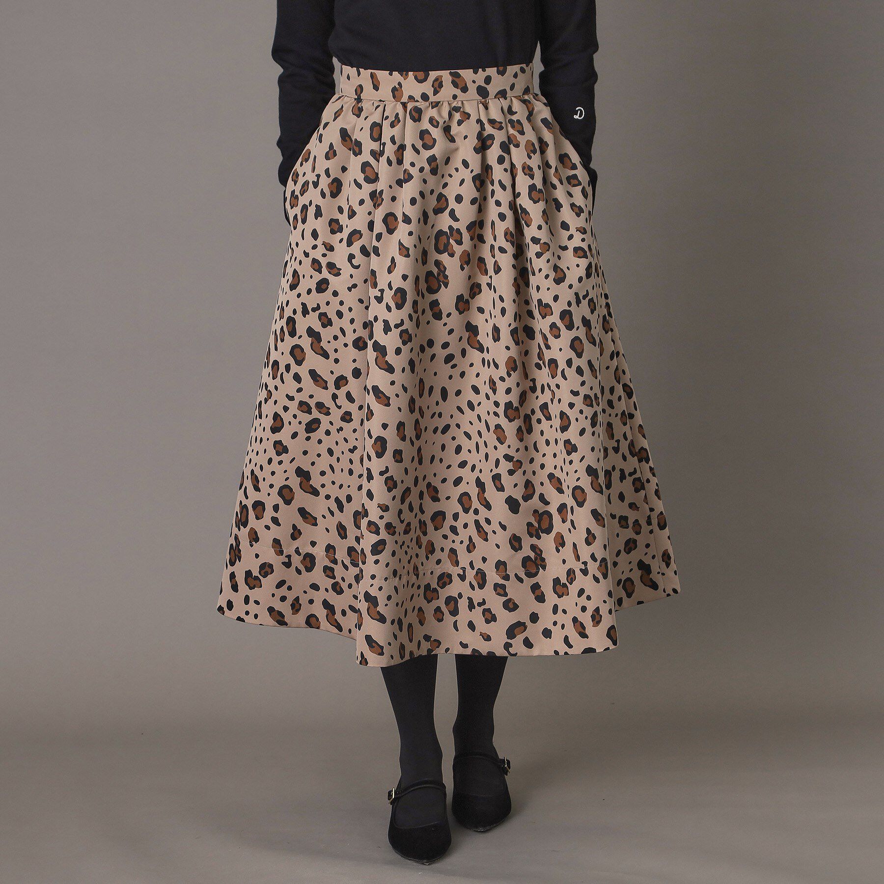 DRESSTERIOR「レオパードタックボリュームスカート」|スカート|