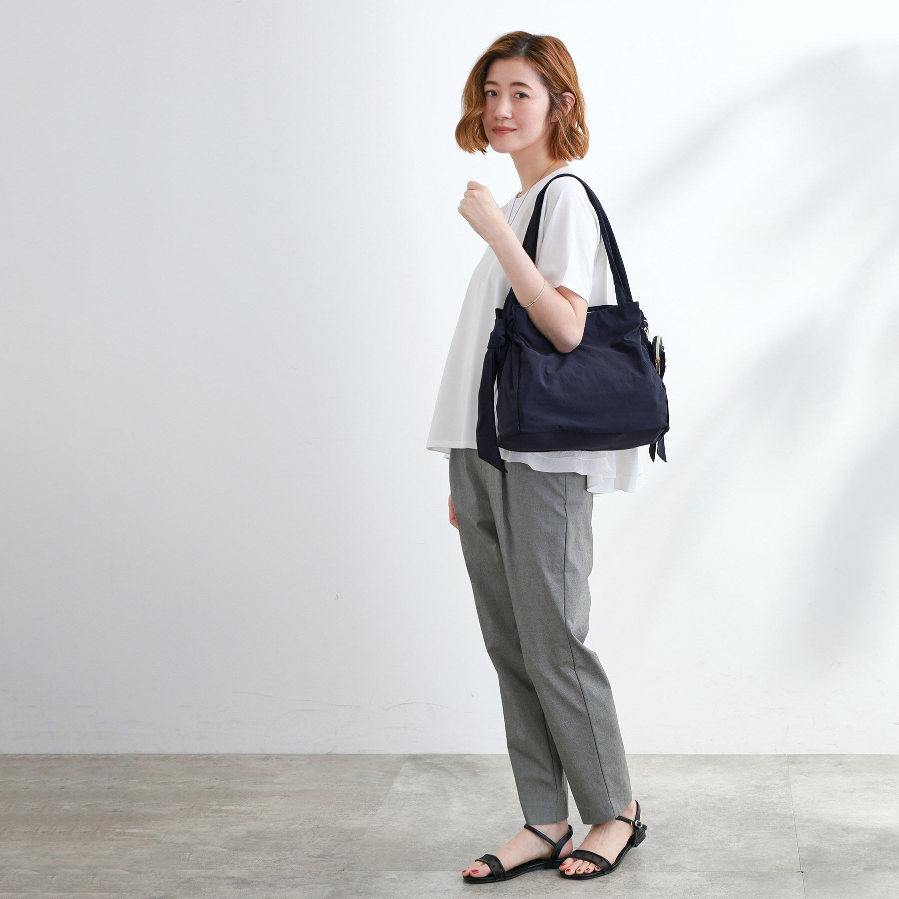 grove「【撥水】リボンチャームサイドノットショルダー」|ショルダー・メッセンジャー|