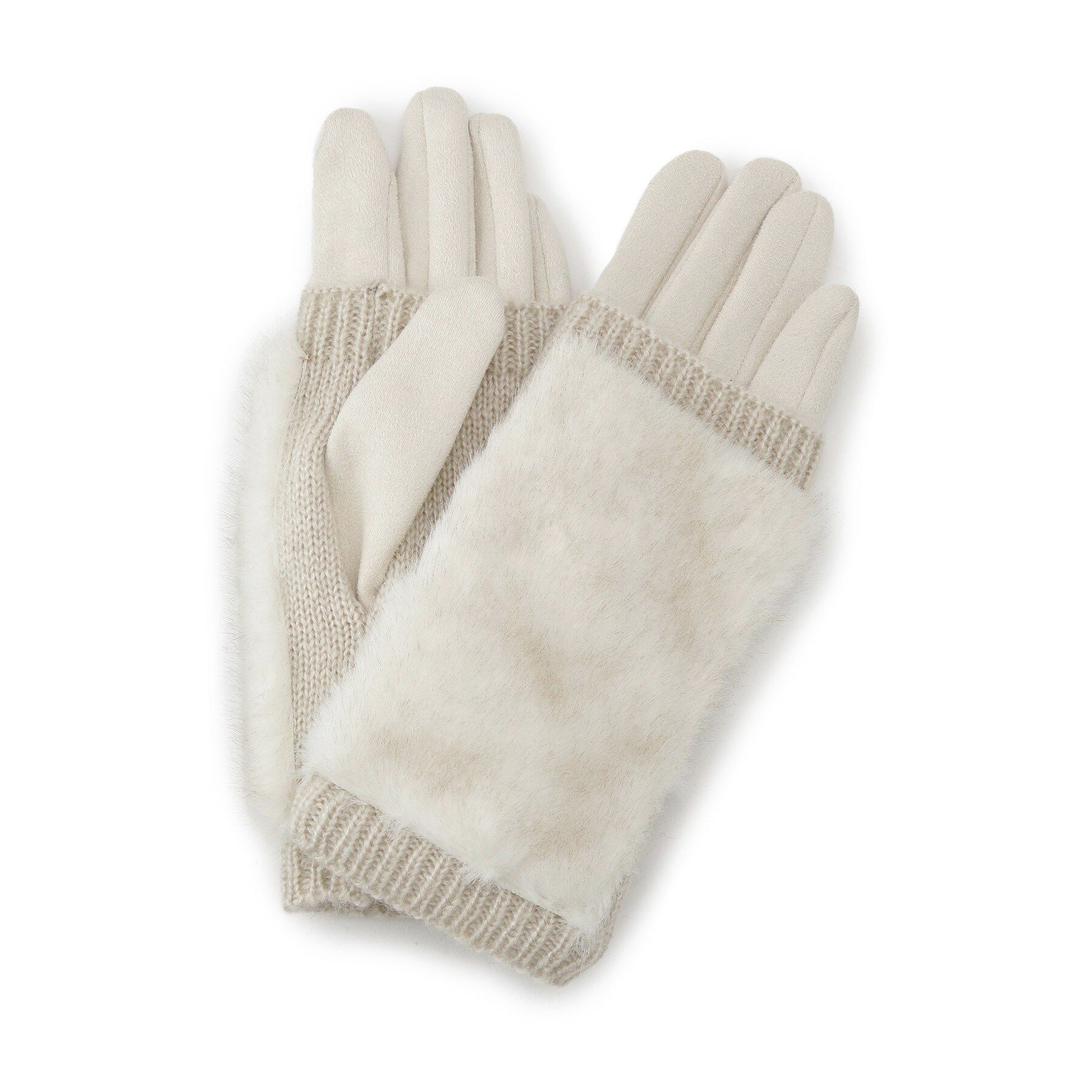 grove「3WAYニットフェイクファーグローブ」|手袋|