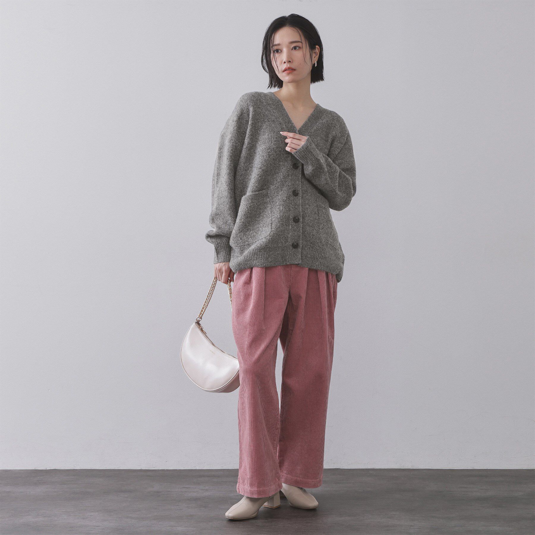 OPAQUE.CLIP「Vネックニットカーディガン／セットアップ対応可【洗濯機OK】」|カーディガン|