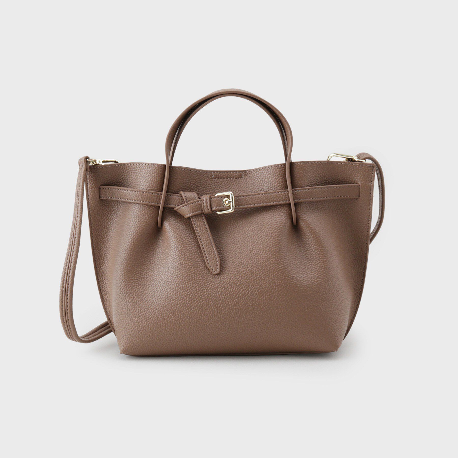 OPAQUE.CLIP「ベルトデザイン軽量シュリンク合皮ミドル」|トートバッグ|