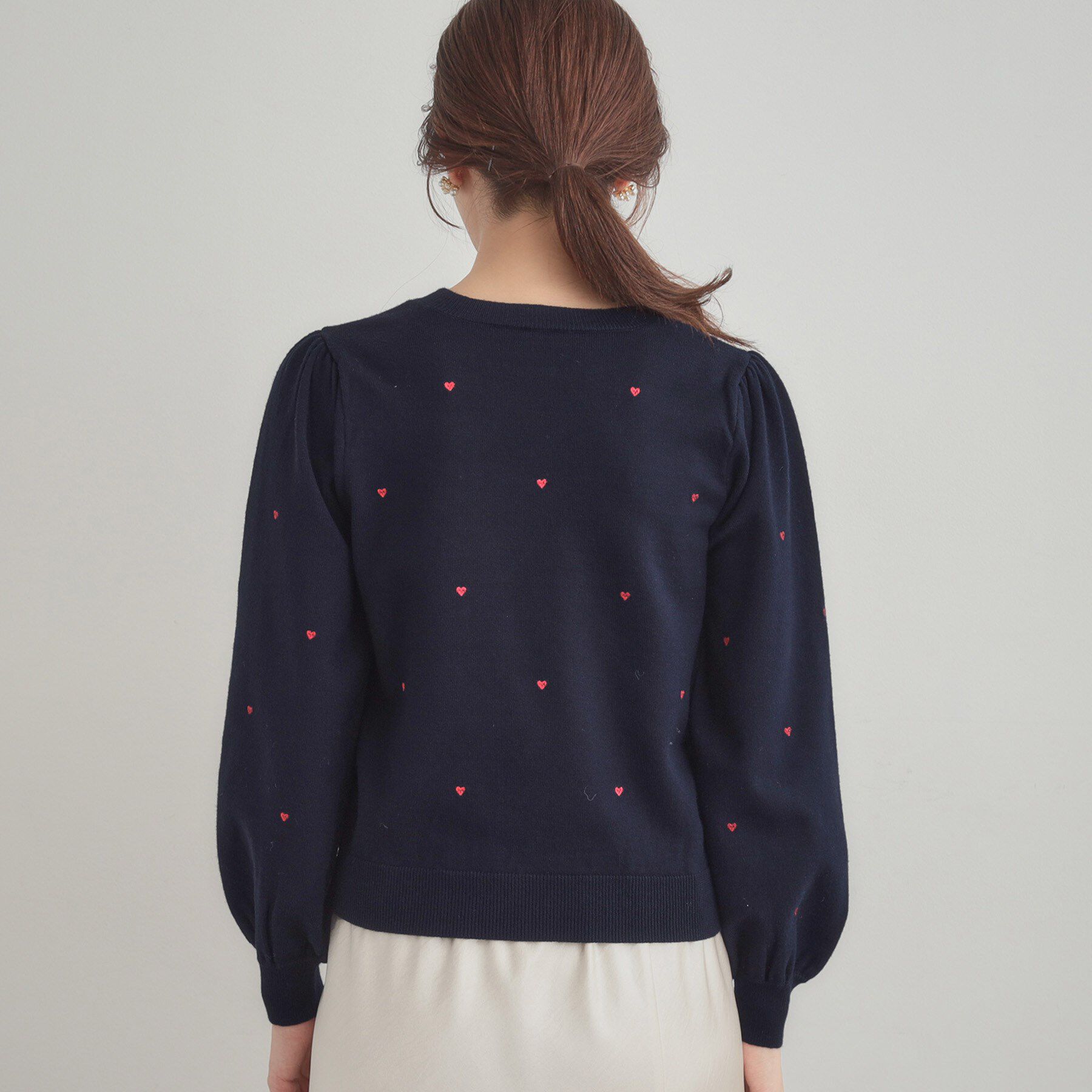 Couture broach「【着映え】ハートドットラメ刺繍ニット」|ニット・セーター|