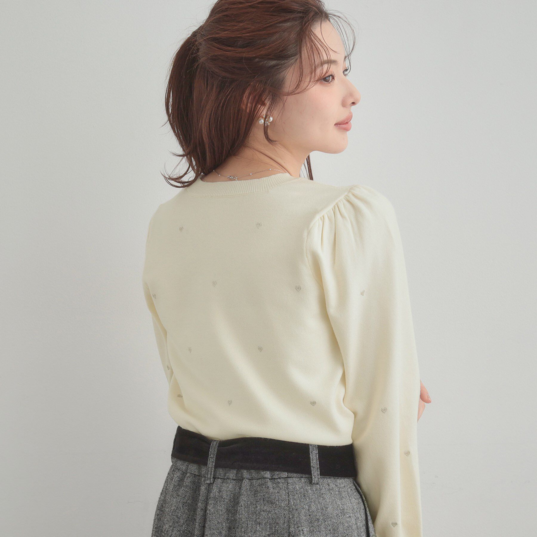 Couture broach「【着映え】ハートドットラメ刺繍ニット」|ニット・セーター|