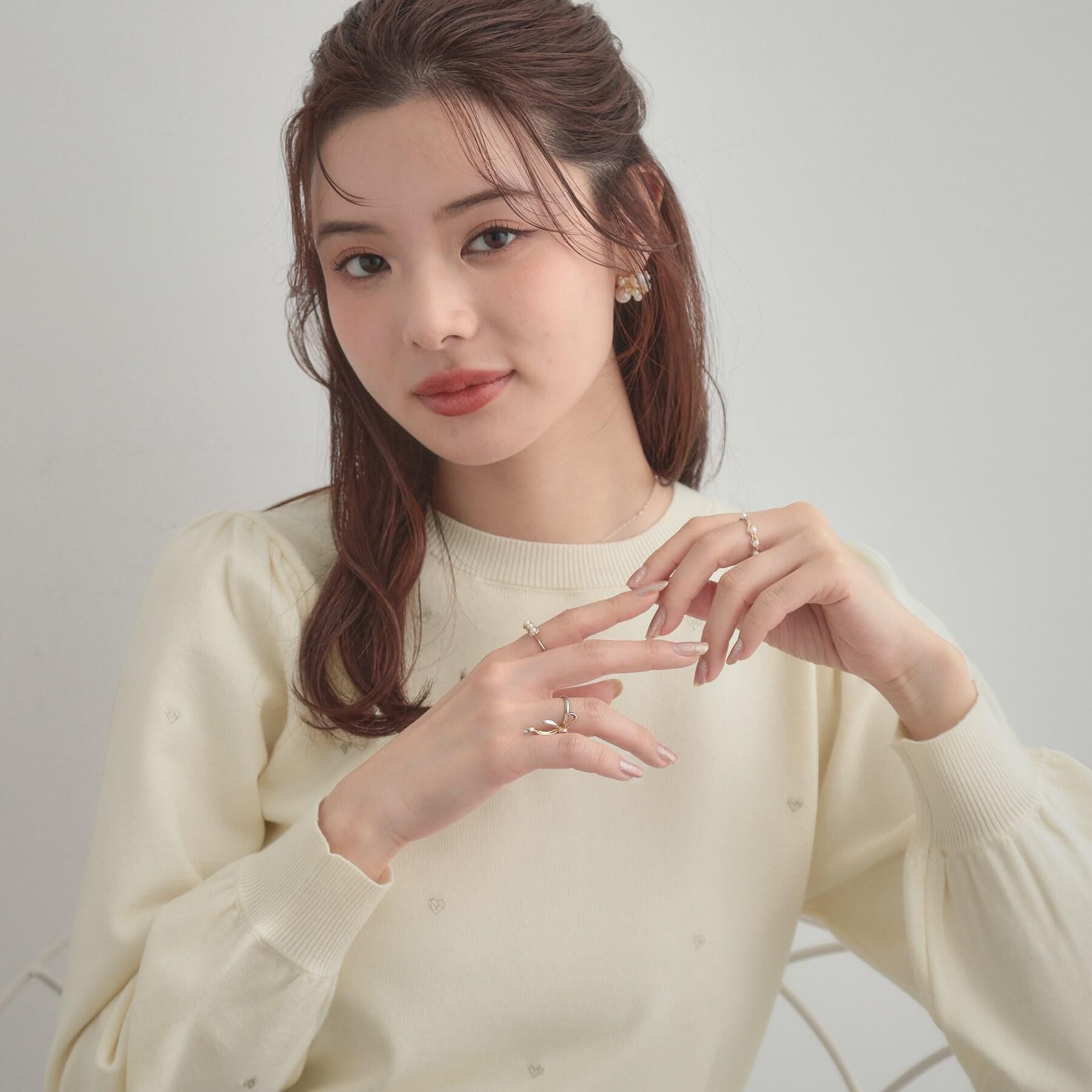 Couture broach「【着映え】ハートドットラメ刺繍ニット」|ニット・セーター|