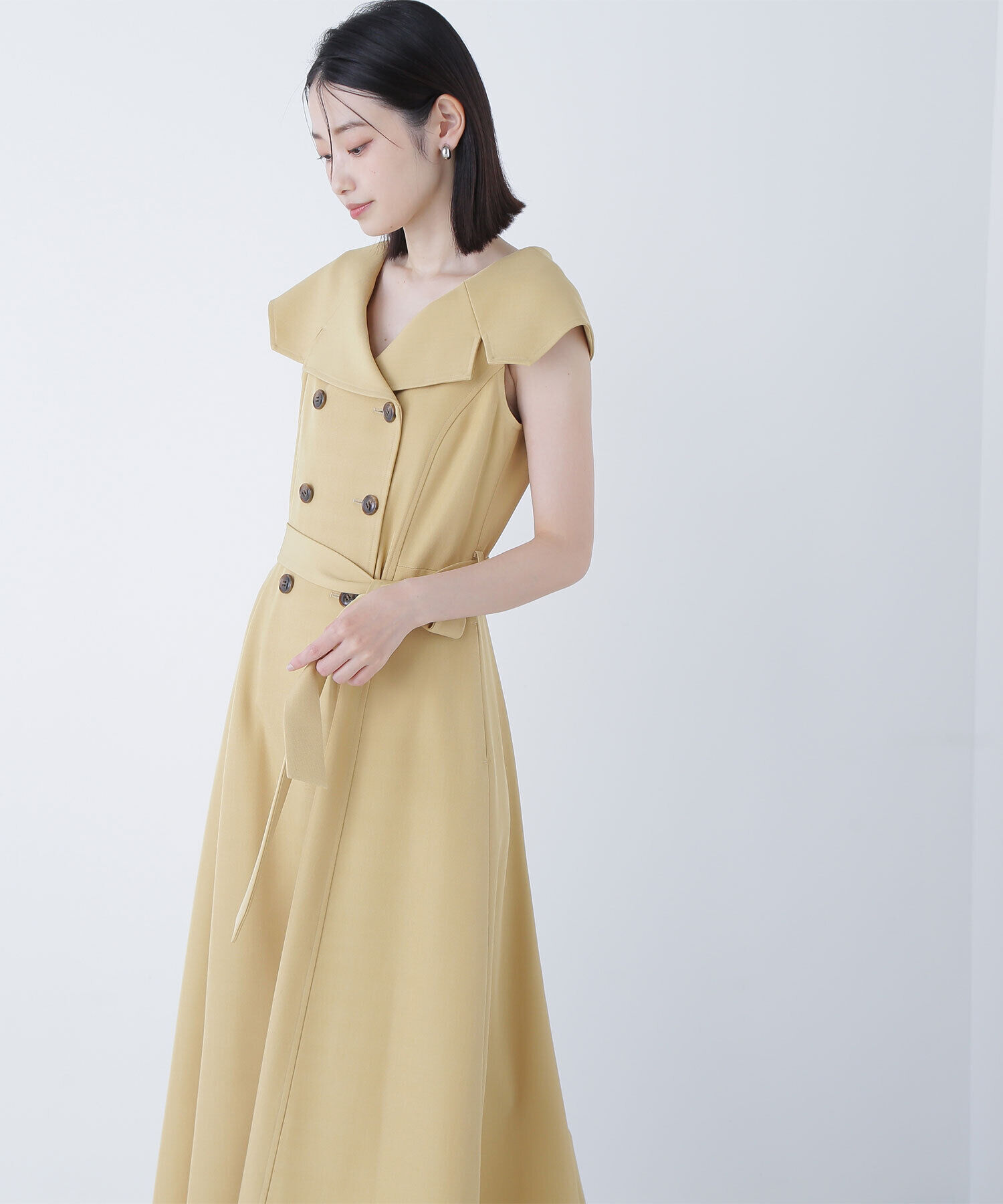  「トレンチディテールワンピース」|ワンピース|マスタード
