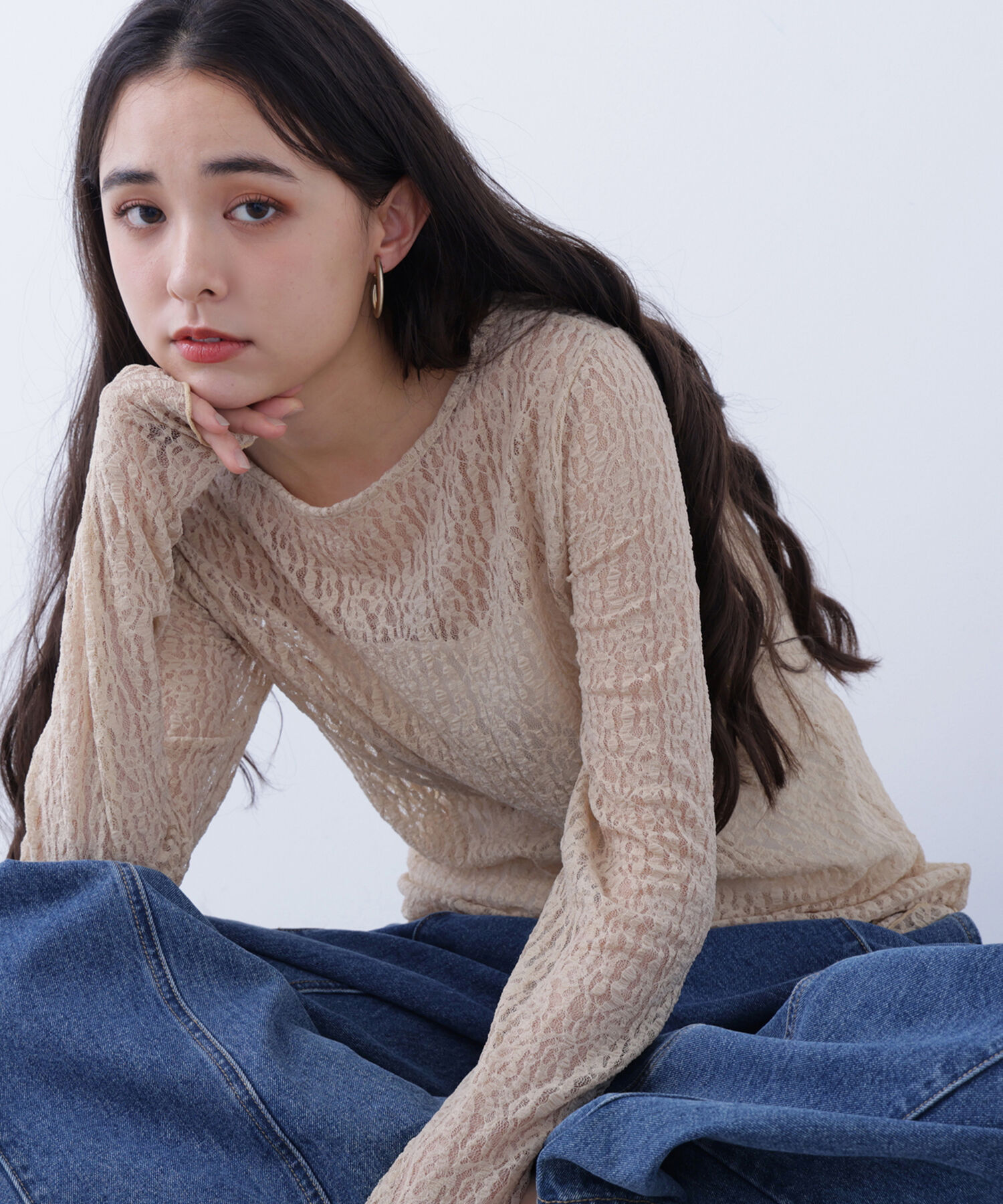  「〈N.〉 レースカットソー」|Tシャツ・カットソー|ベージュ