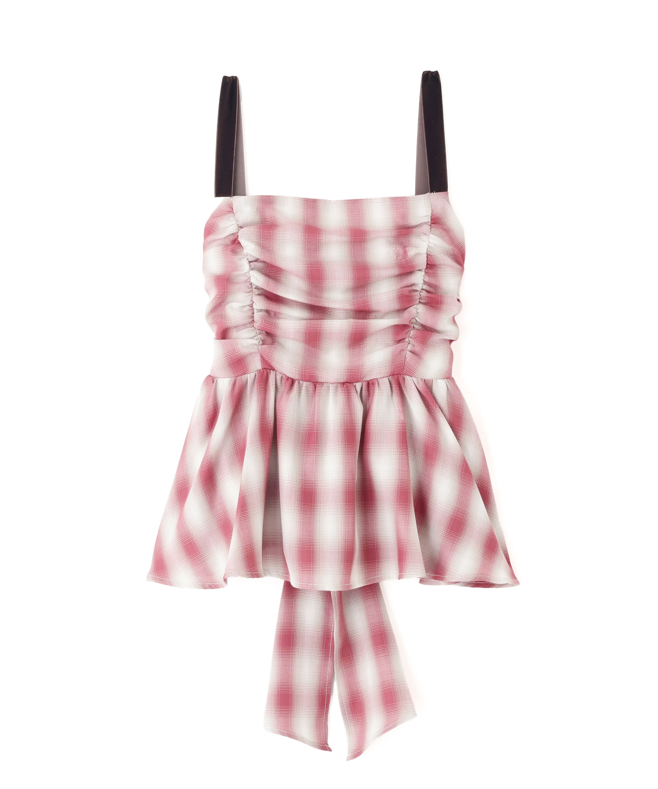  「オンブレーチェックシャーリングキャミ」|シャツ・ブラウス|