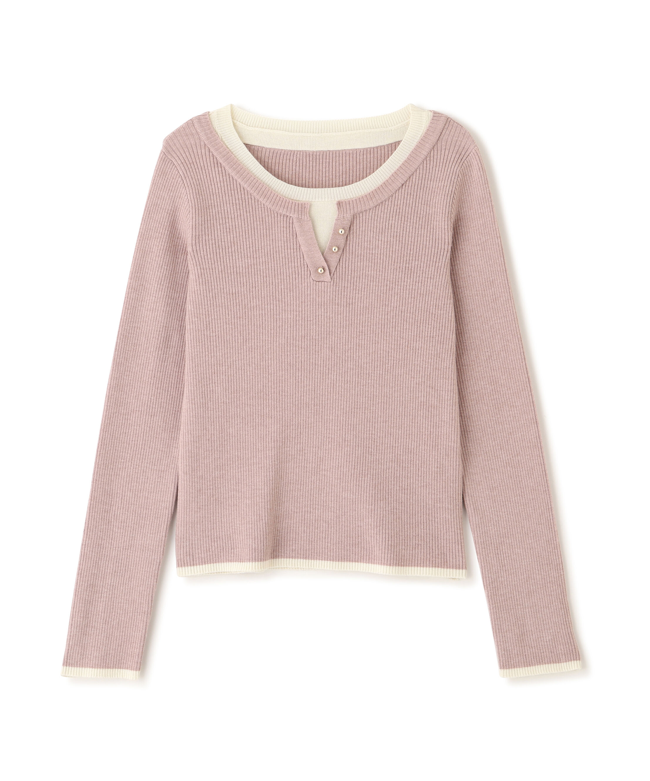 PROPORTION BODY DRESSING「＜ウォッシャブル＞レイヤード風ヘンリーネックニット 25AW」|ニット・セーター|