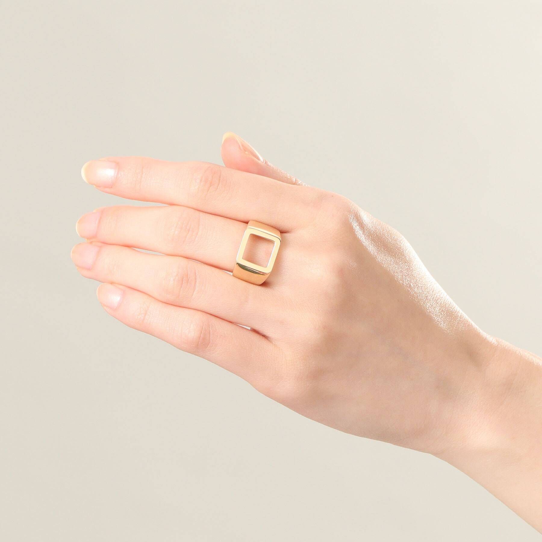 COCOSHNIK「K10オープンシグネット スクエアリング」|リング|