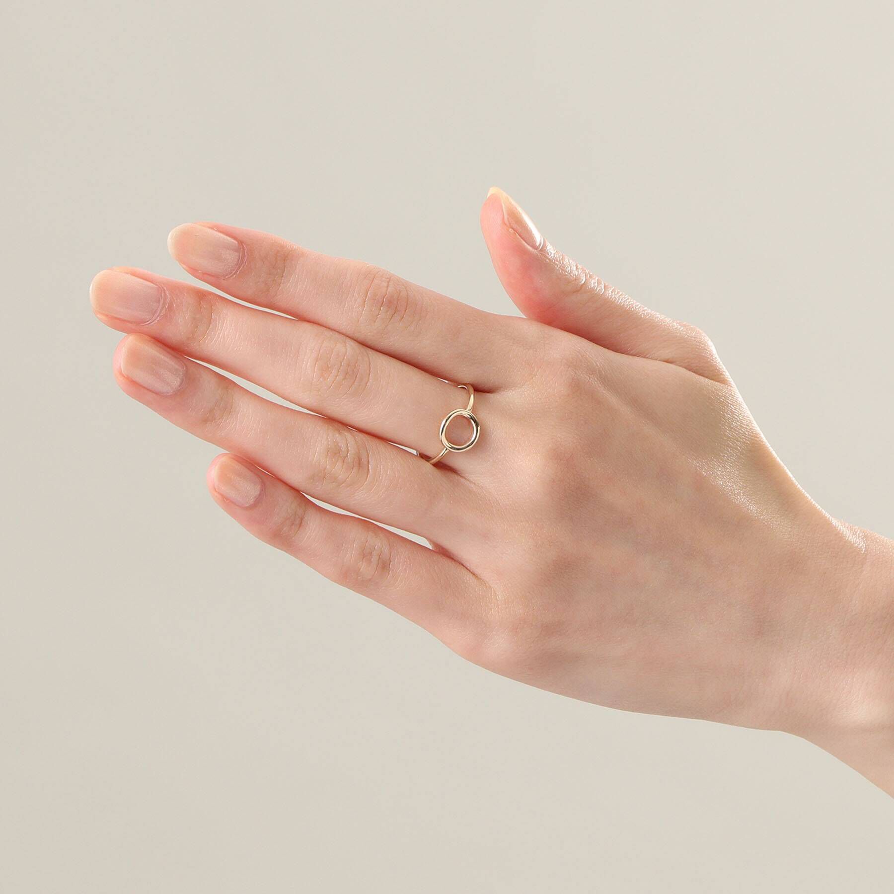 COCOSHNIK「K10ラウンドシェイプ オープンリング」|リング|