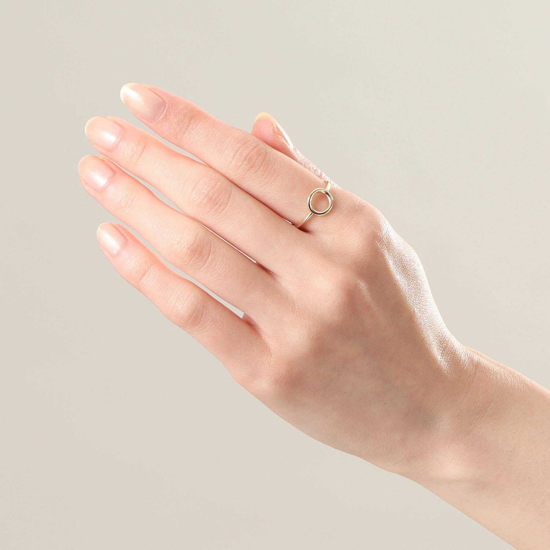 COCOSHNIK「K10ラウンドシェイプ オープンリング」|リング|