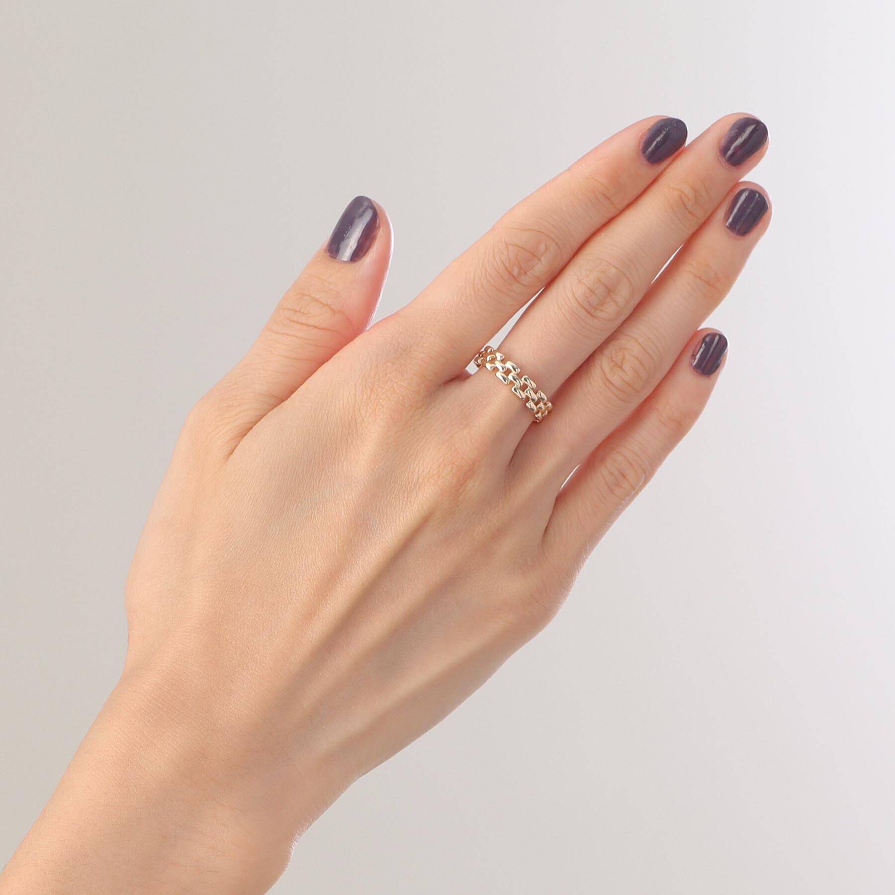 COCOSHNIK「K10ベルトチェーンモチーフ リング」|リング|