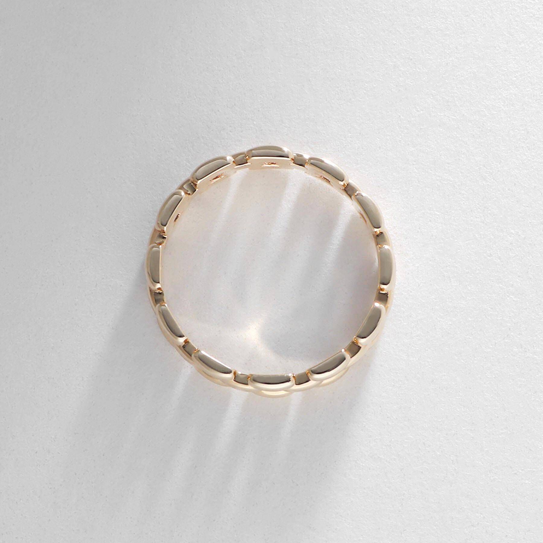 COCOSHNIK「K10ベルトチェーンモチーフ リング」|リング|