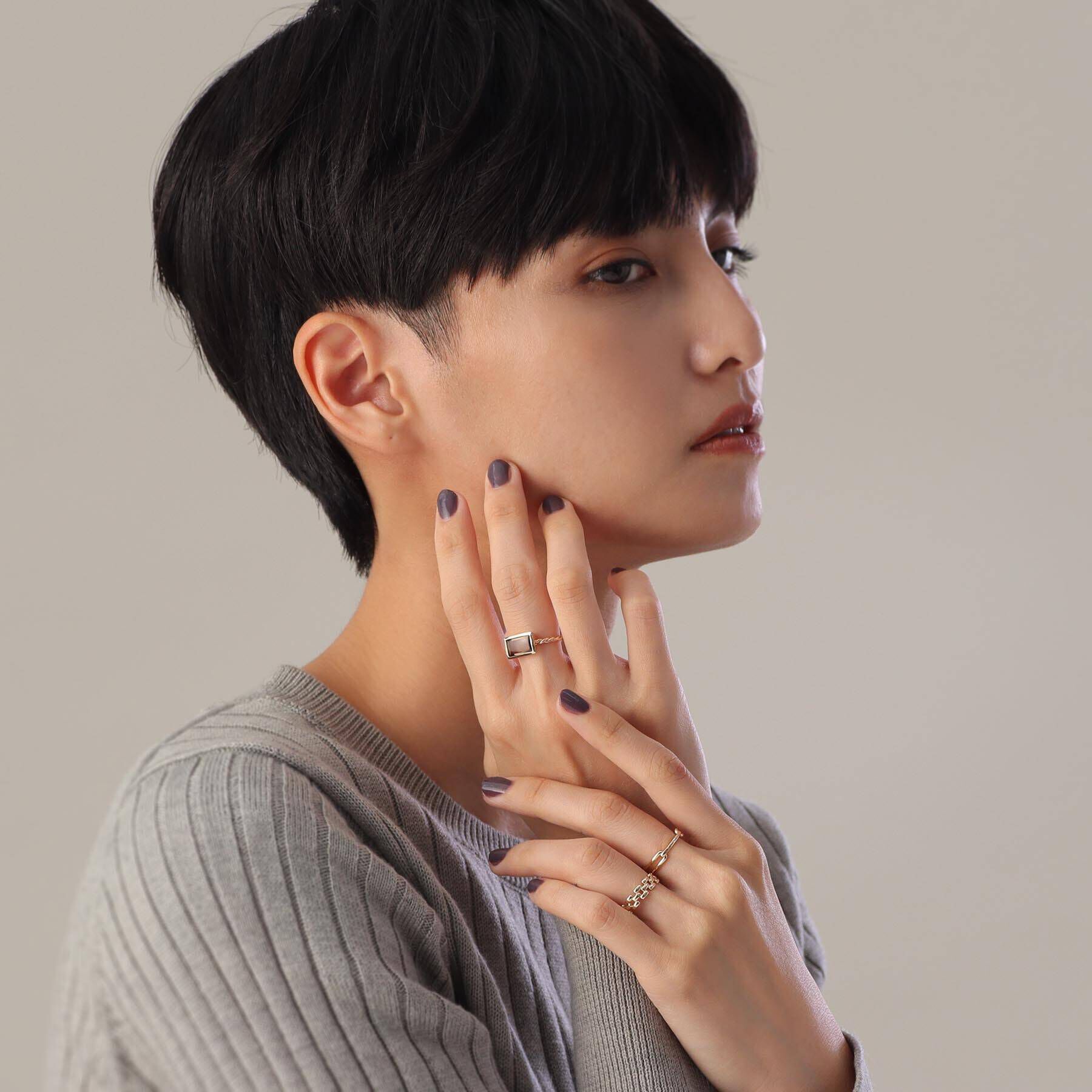 COCOSHNIK「K10ベルトチェーンモチーフ リング」|リング|