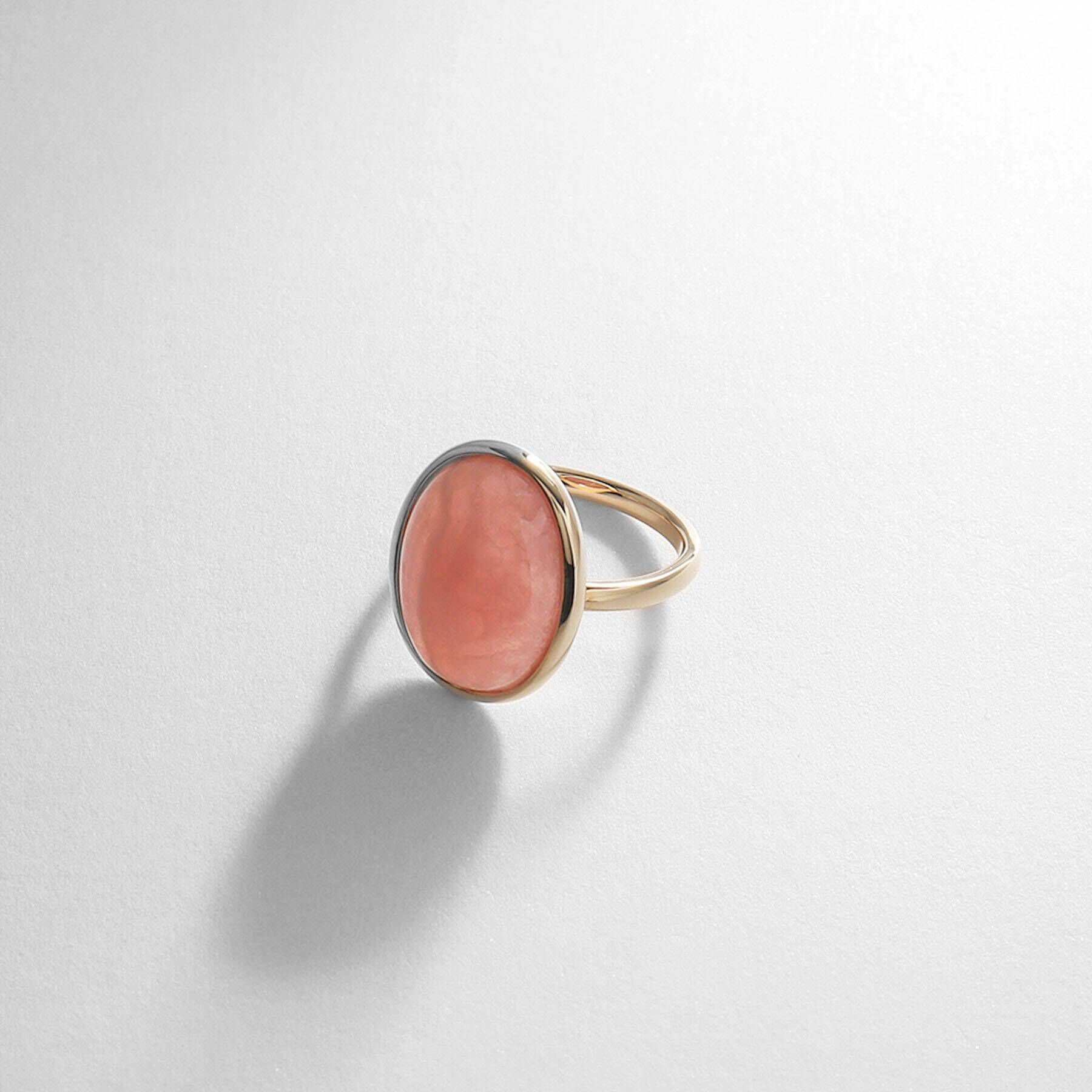 COCOSHNIK「K10ロードクロサイト オーバルカボション リング大」|リング|イエローゴールド(1