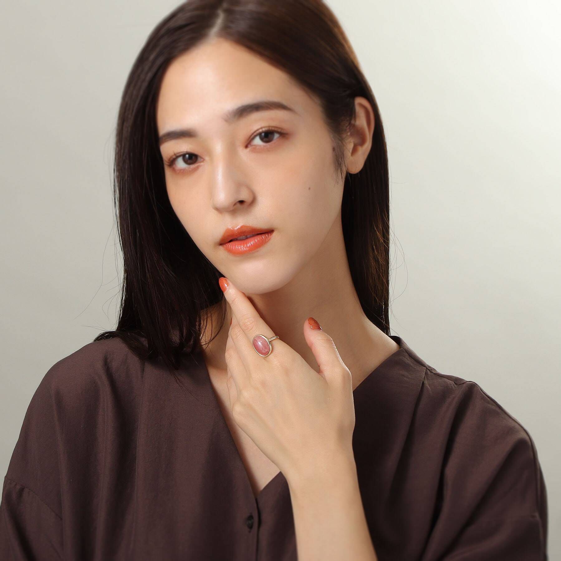 COCOSHNIK「K10ロードクロサイト オーバルカボション リング大」|リング|