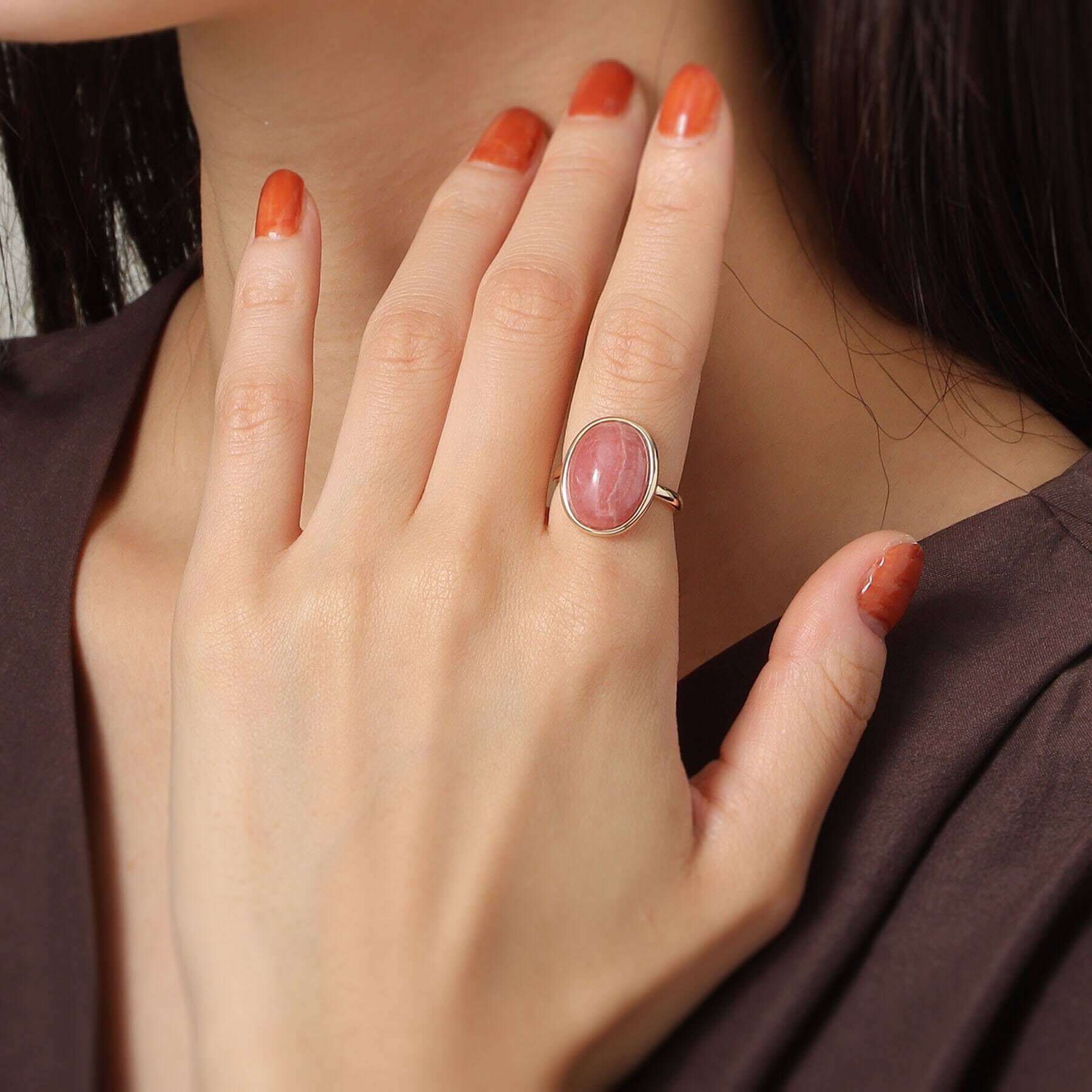 COCOSHNIK「K10ロードクロサイト オーバルカボション リング大」|リング|