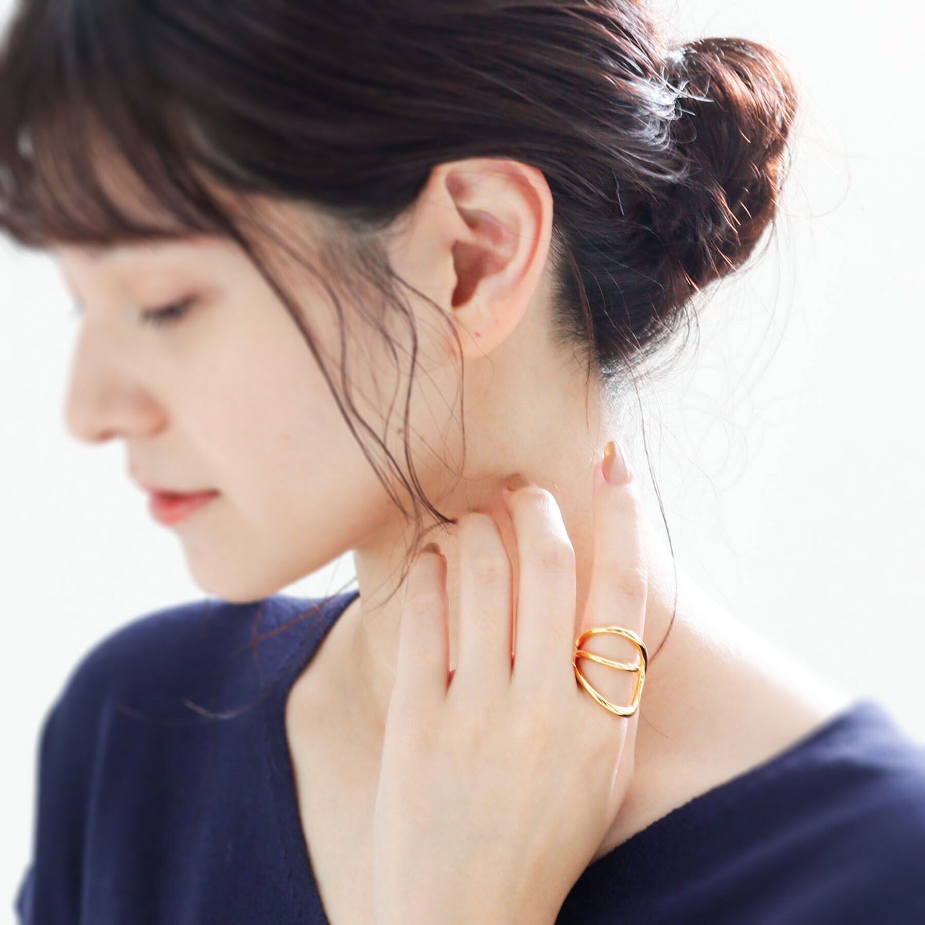 COCOSHNIK ONKITSCH「シルバー リングイヤーカフ ワイドハング GP」|リング|