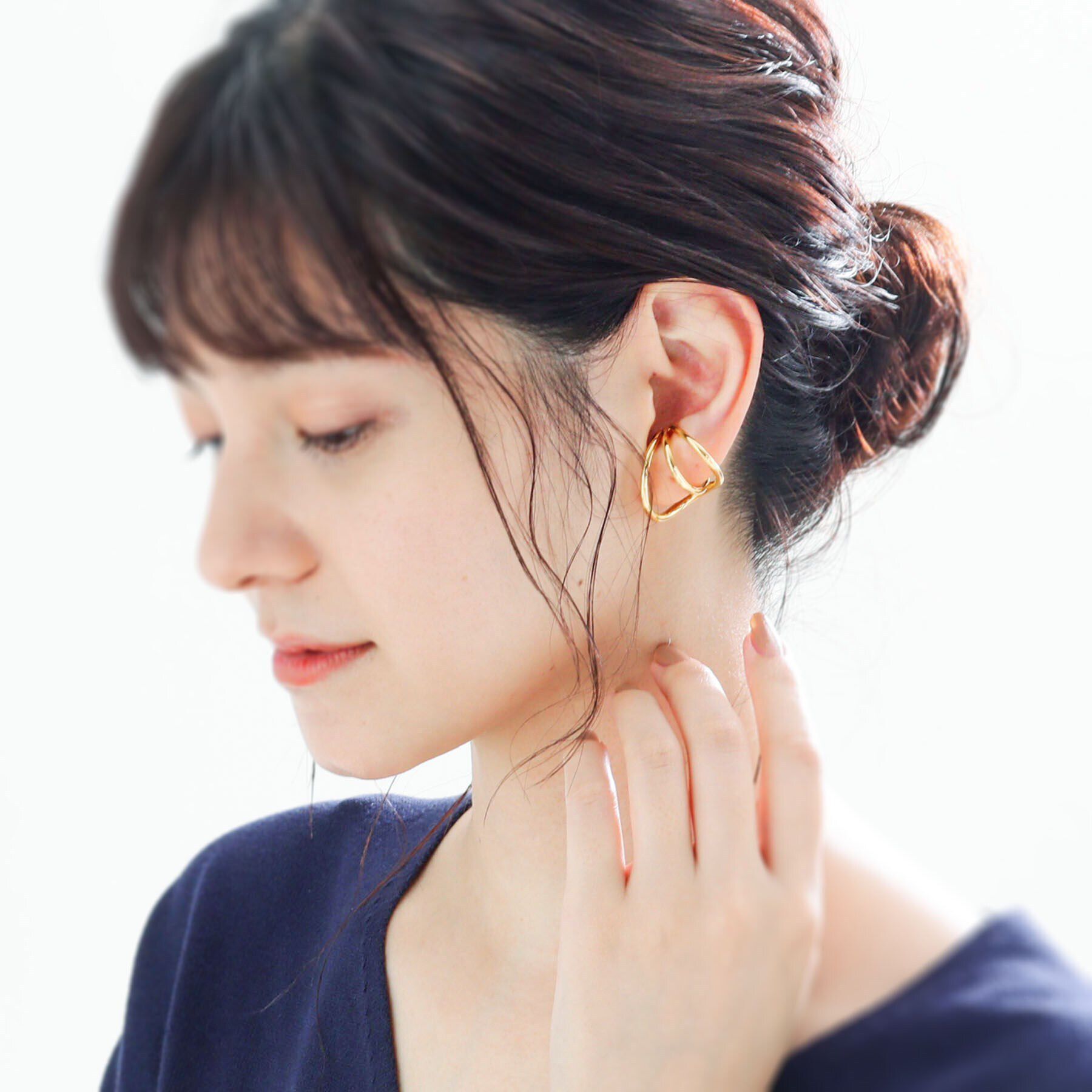 COCOSHNIK ONKITSCH「シルバー リングイヤーカフ ワイドハング GP」|リング|