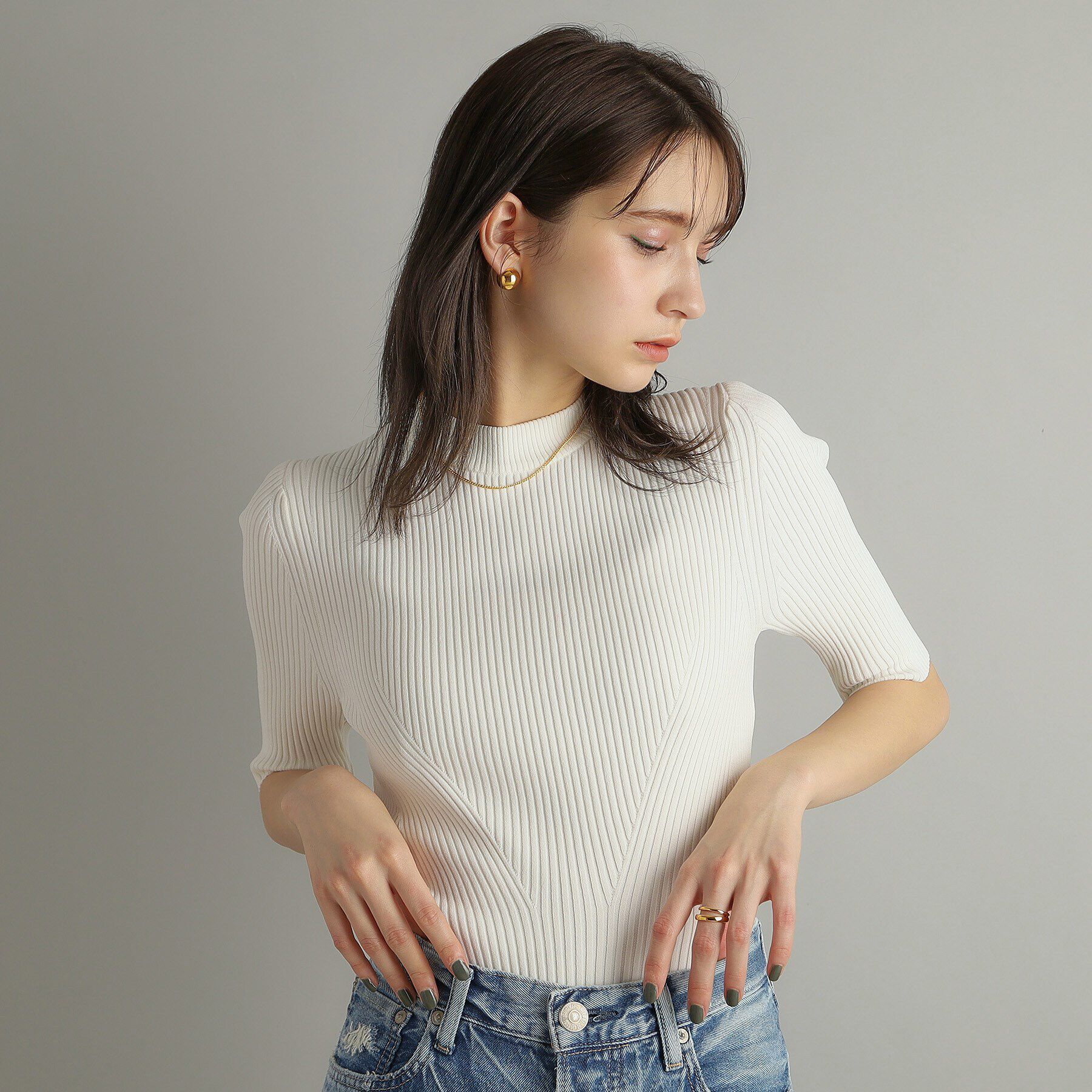 COCOSHNIK ONKITSCH「シルバー デザインチェーン カーブネックレス GP」|ネックレス|