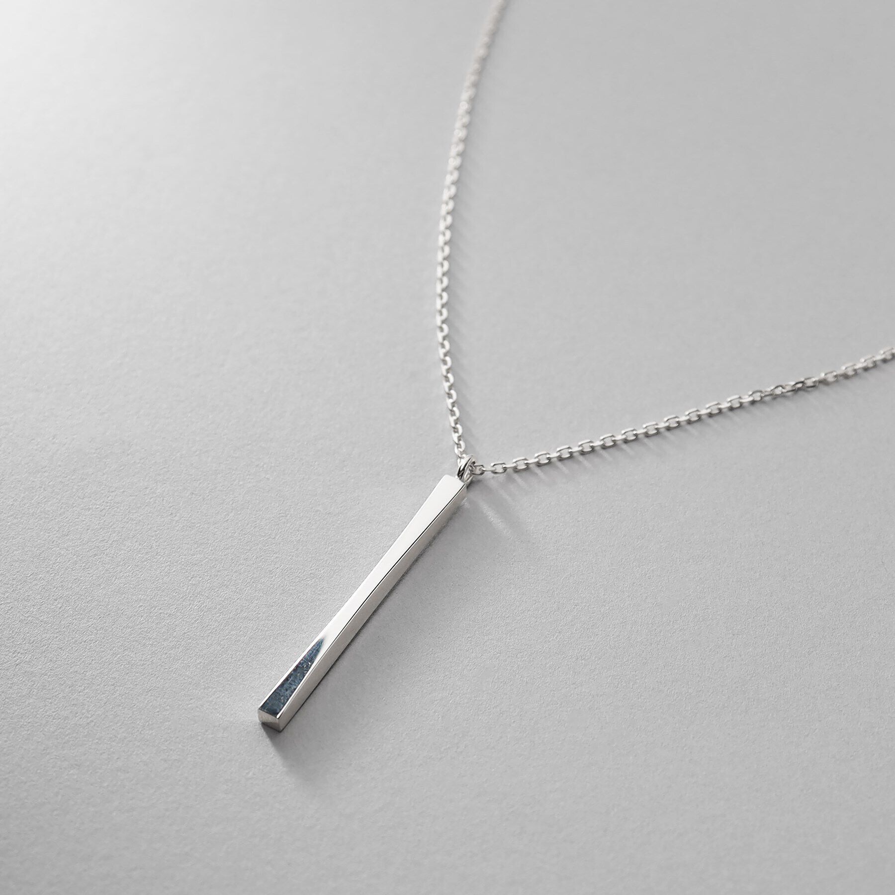 COCOSHNIK ONKITSCH「シルバー スロープカットバーネックレス」|ネックレス|