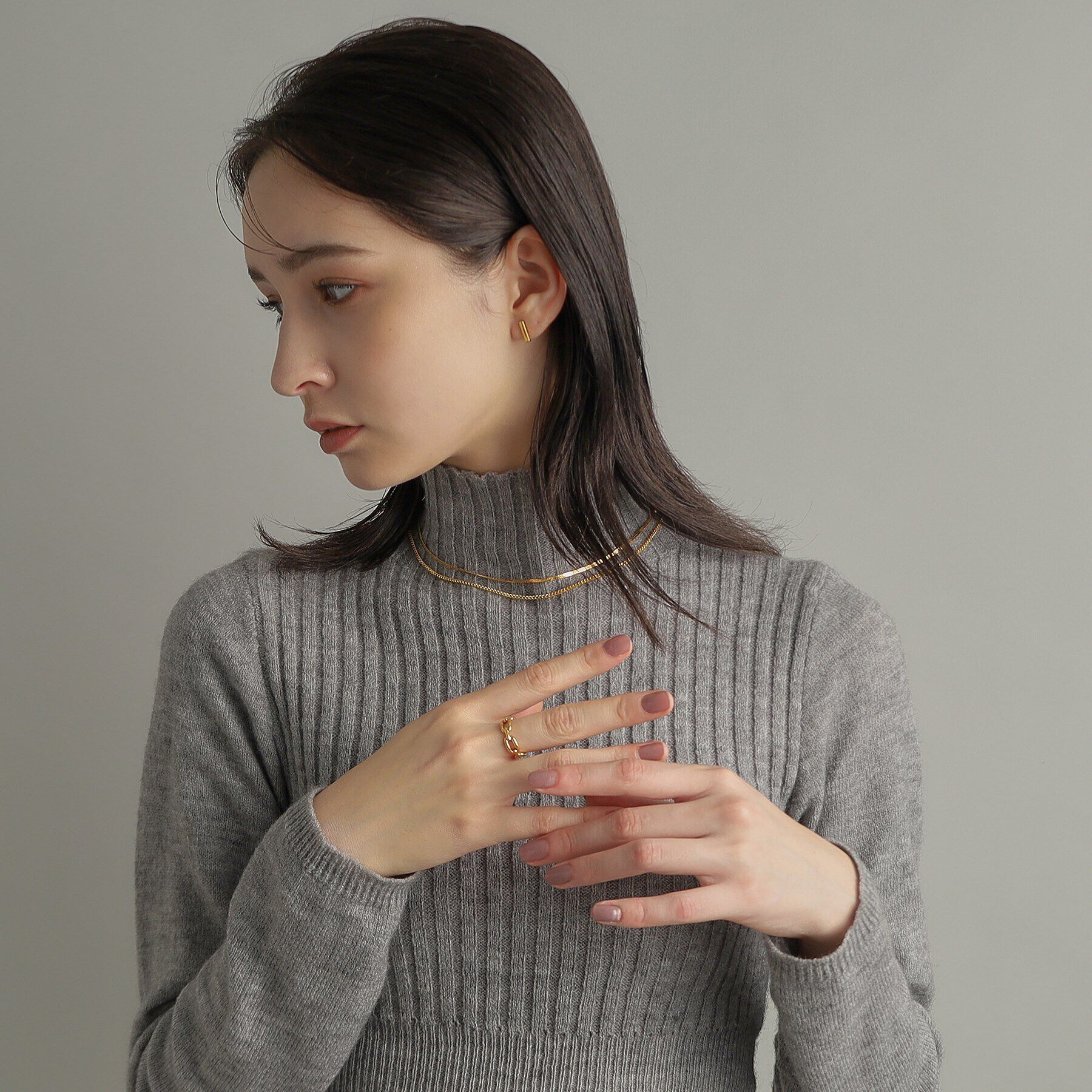 COCOSHNIK ONKITSCH「シルバー ケーブルチェーンモチーフリング GP」|リング|