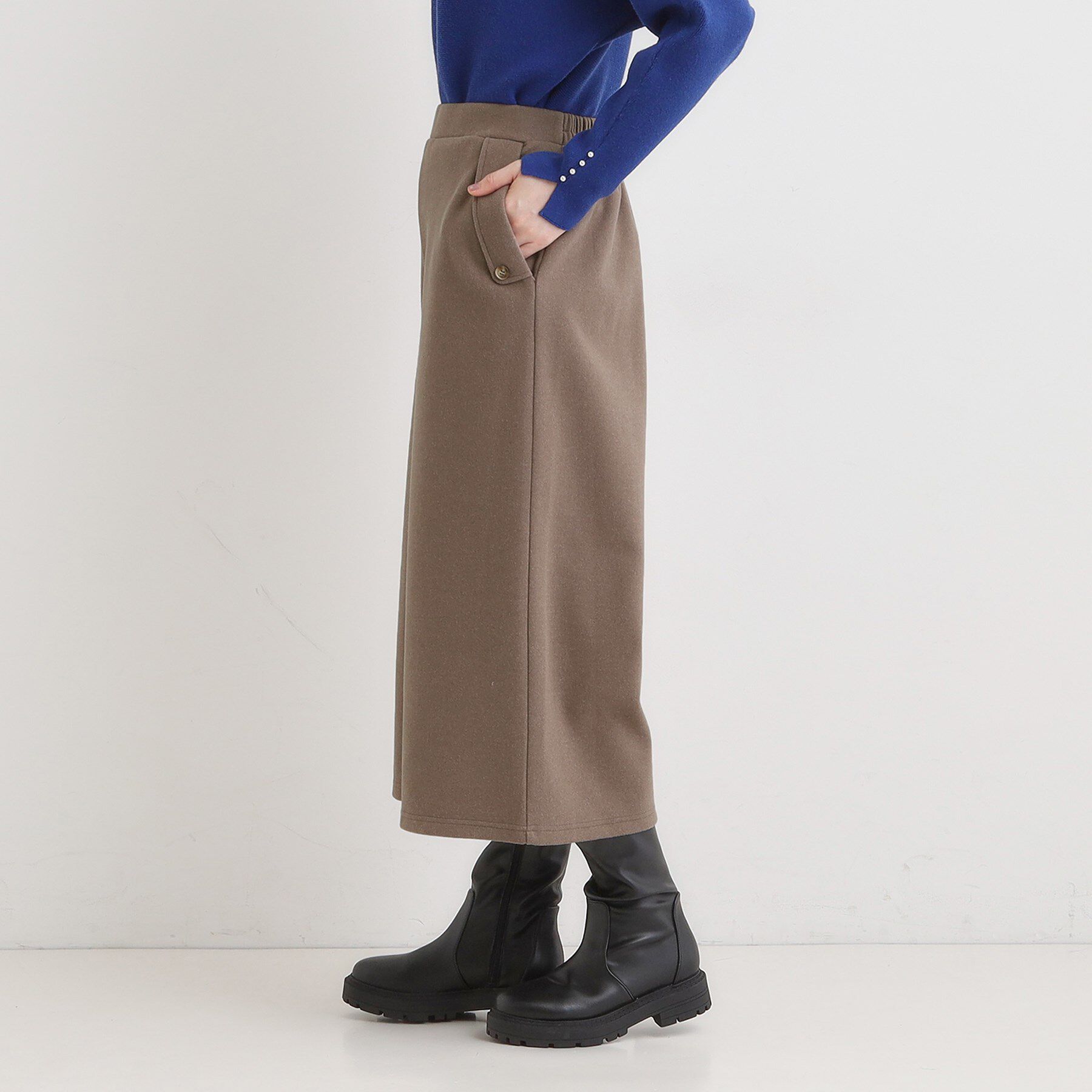 SHOO･LA･RUE「【洗濯機可】美脚見え あったか圧縮ニット ガウチョパンツ」|その他|