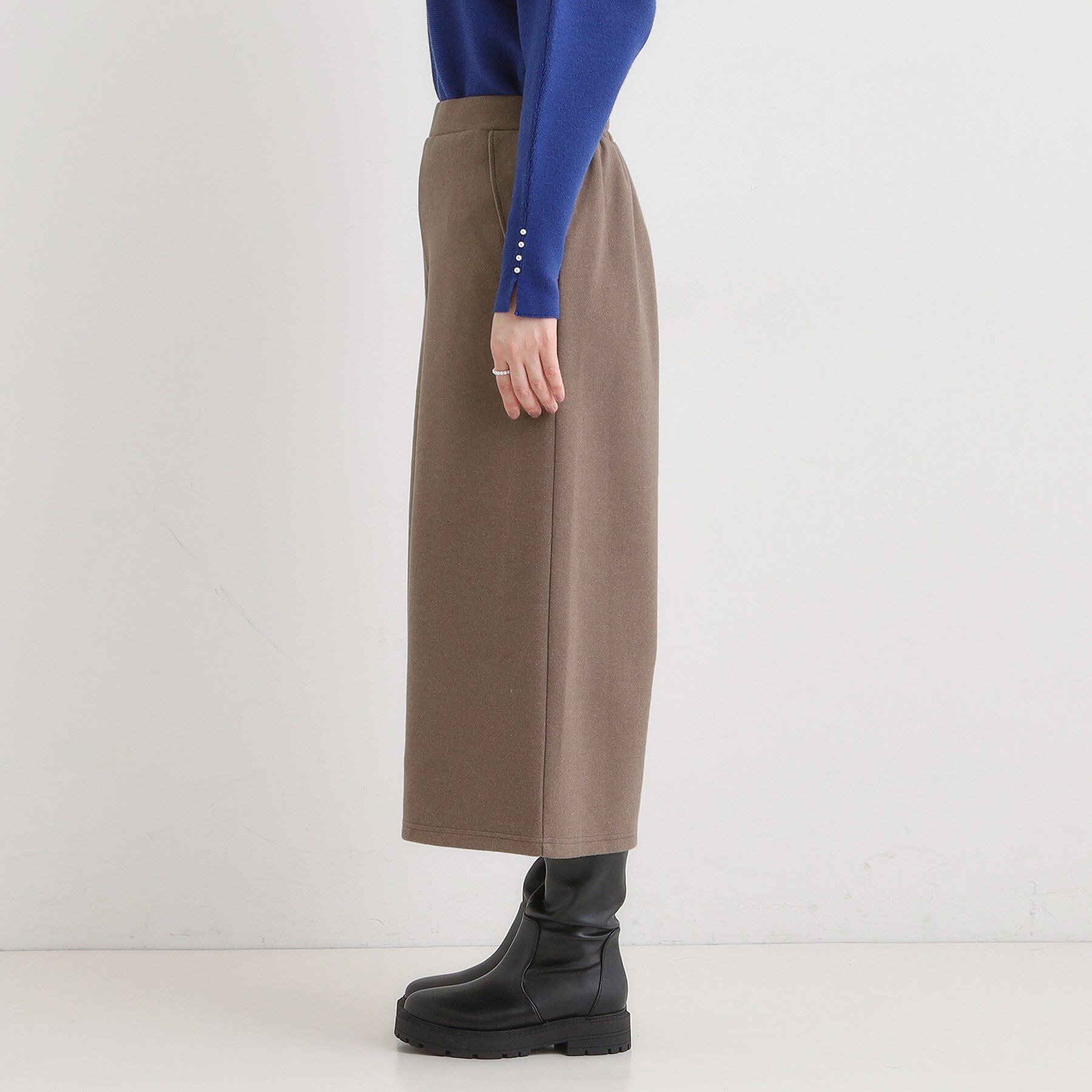 SHOO･LA･RUE「【洗濯機可】美脚見え あったか圧縮ニット ガウチョパンツ」|その他|