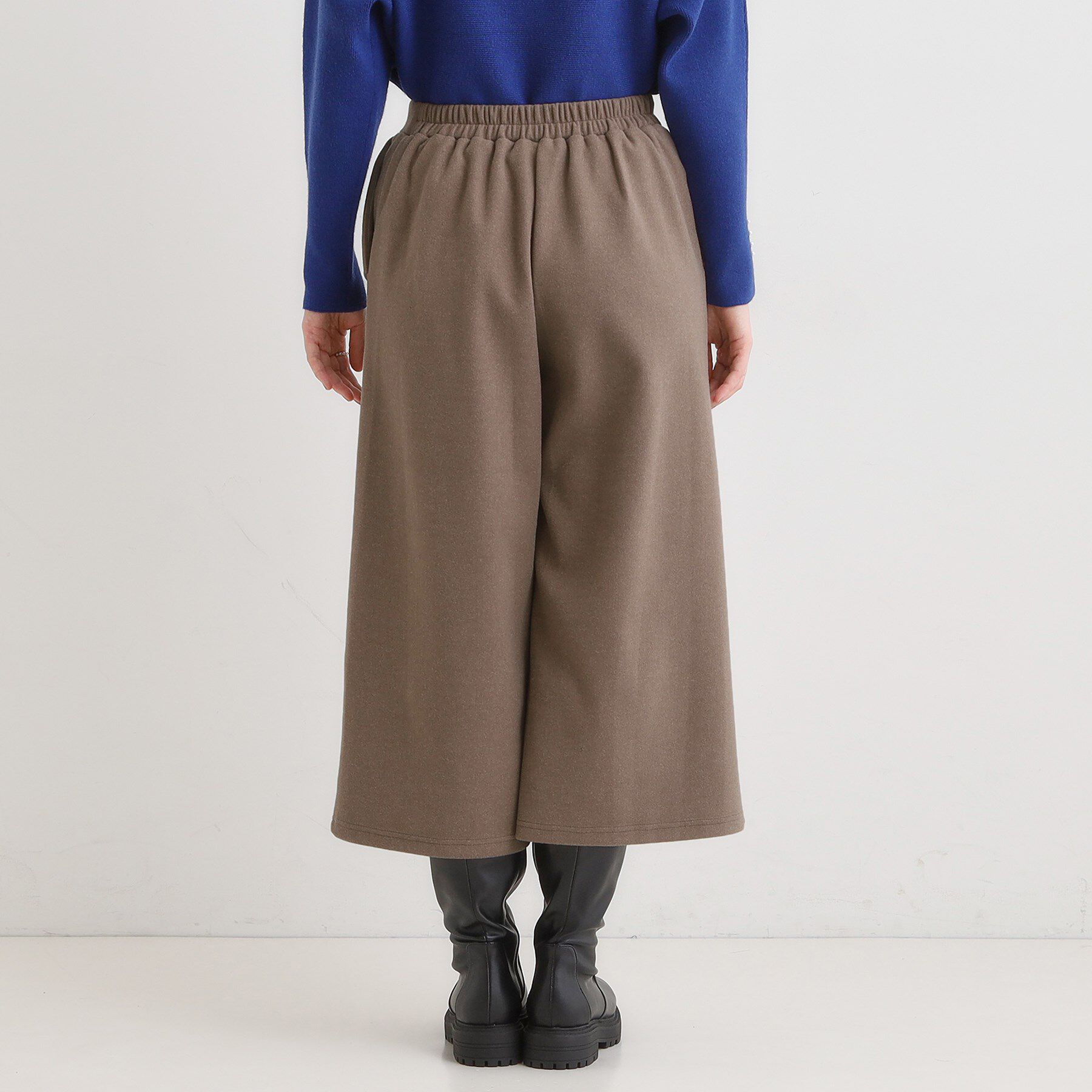 SHOO･LA･RUE「【洗濯機可】美脚見え あったか圧縮ニット ガウチョパンツ」|その他|