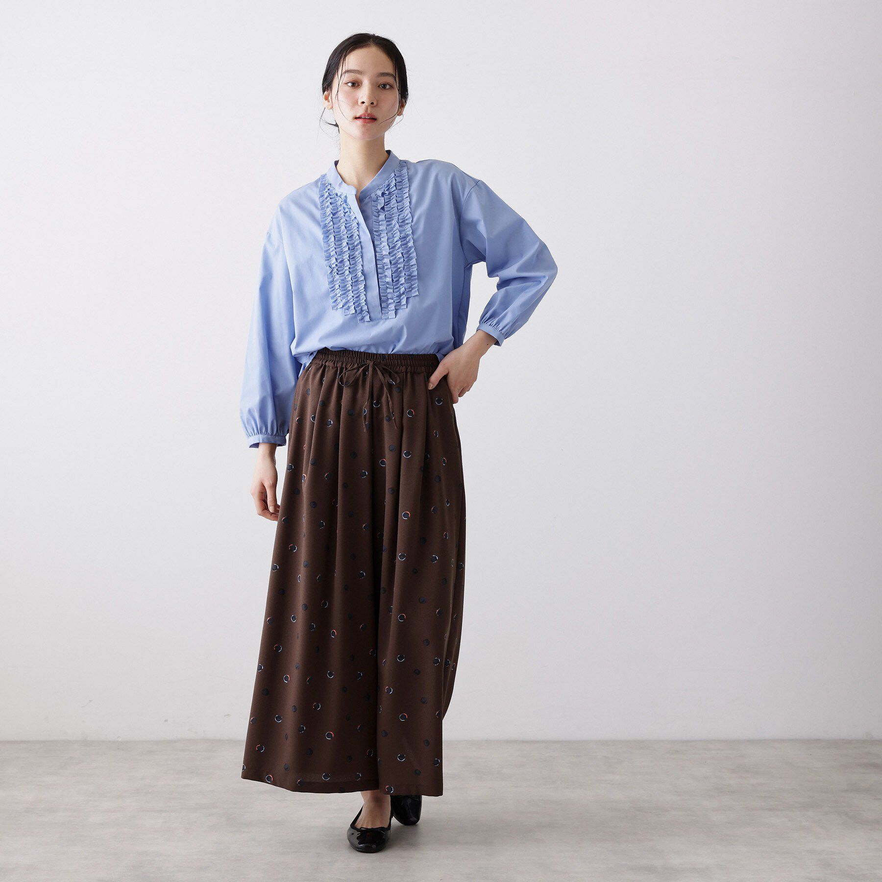 Dessin「【着映え/洗える】フロントフリルブラウス」|シャツ・ブラウス|