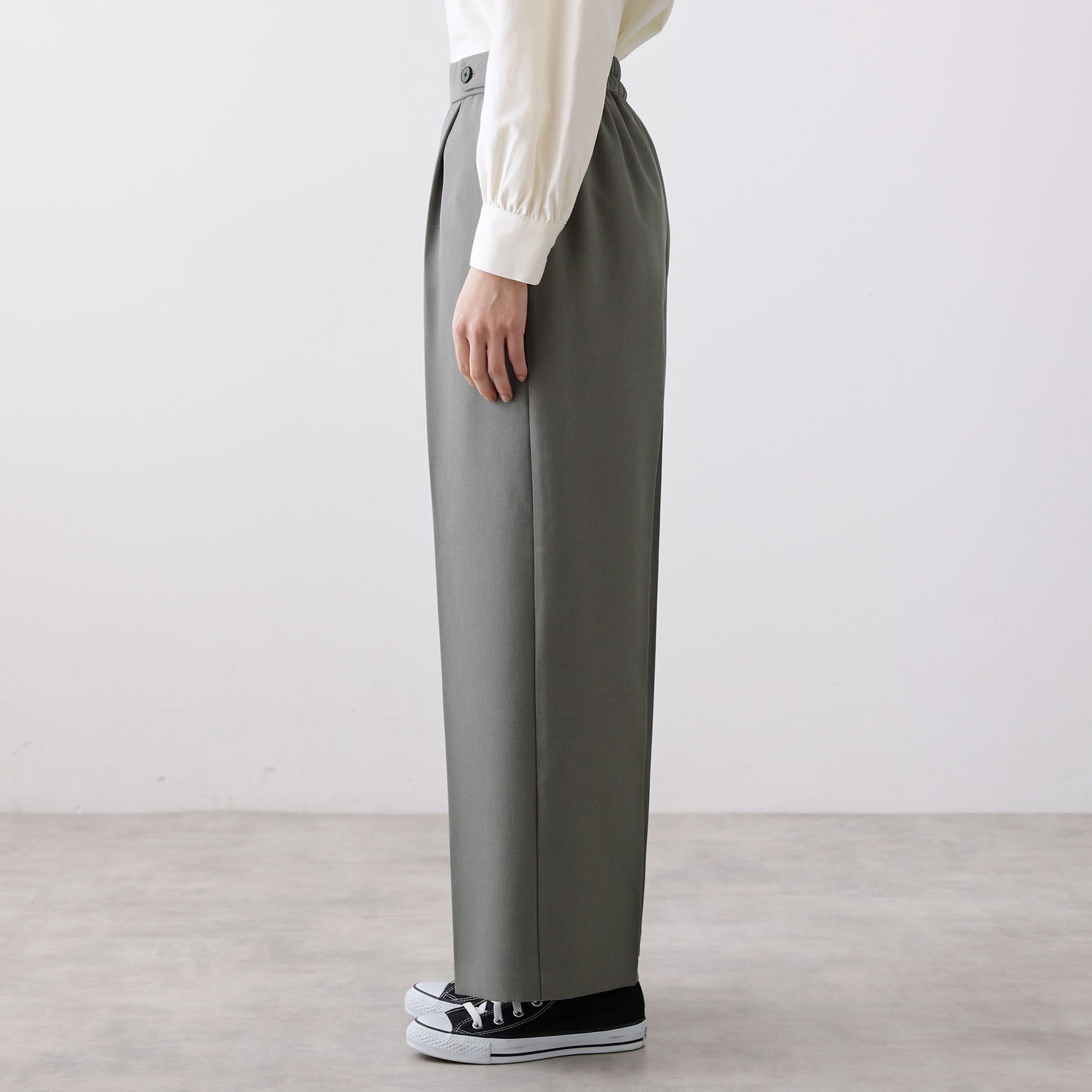 Dessin「【洗える】サイドボタンセミワイドパンツ」|その他|