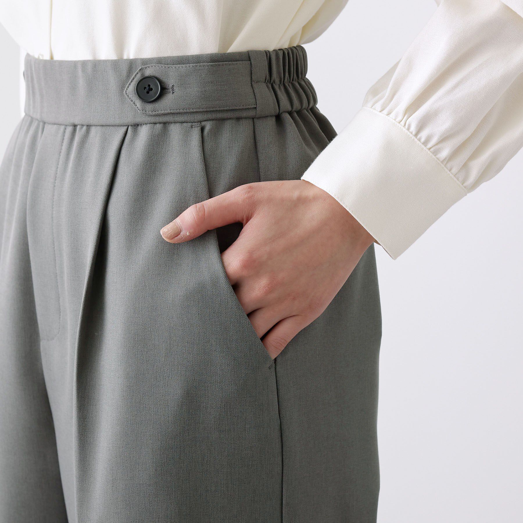 Dessin「【洗える】サイドボタンセミワイドパンツ」|その他|