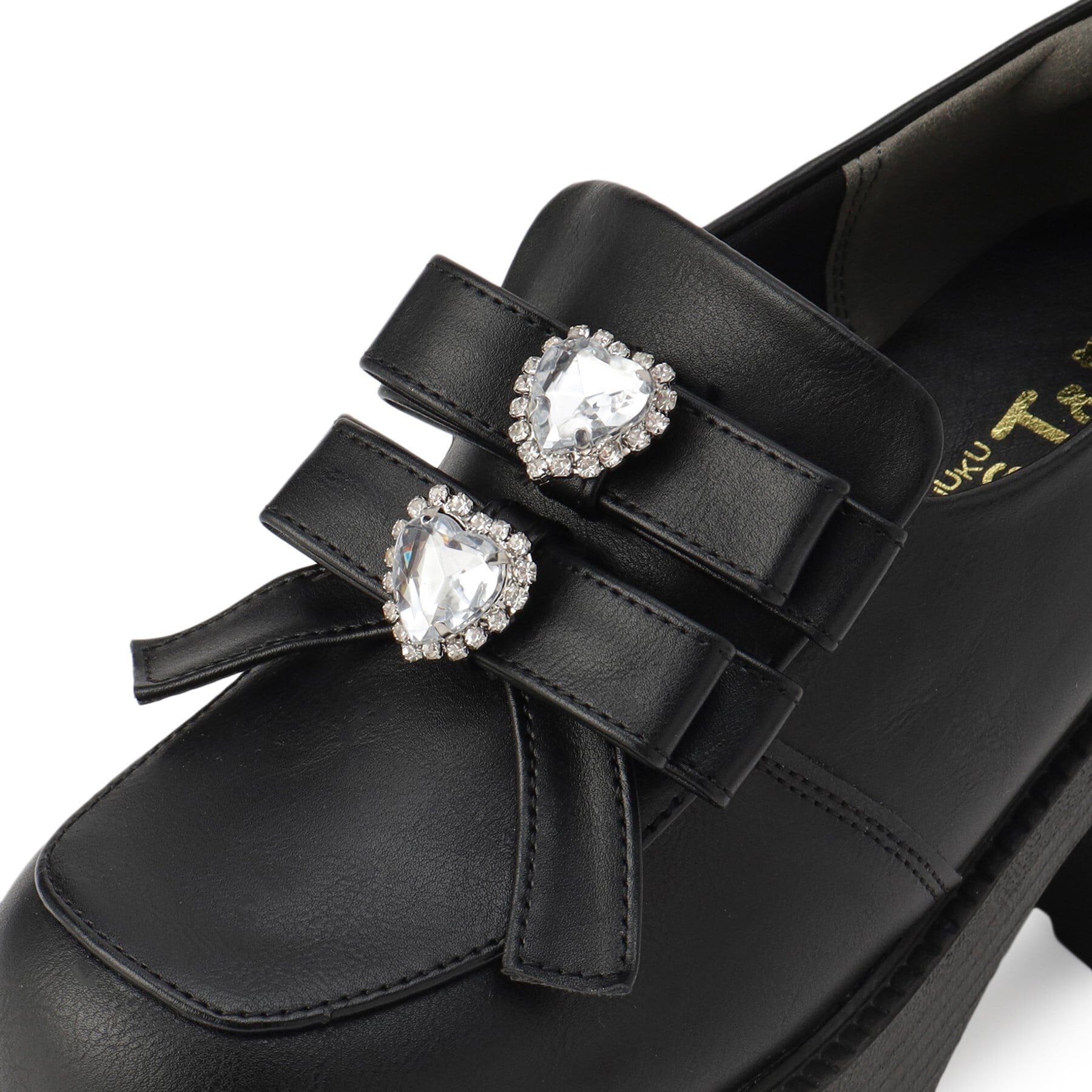 csT&P「ビジューハート付ダブルリボン厚底パンプス」|パンプス|