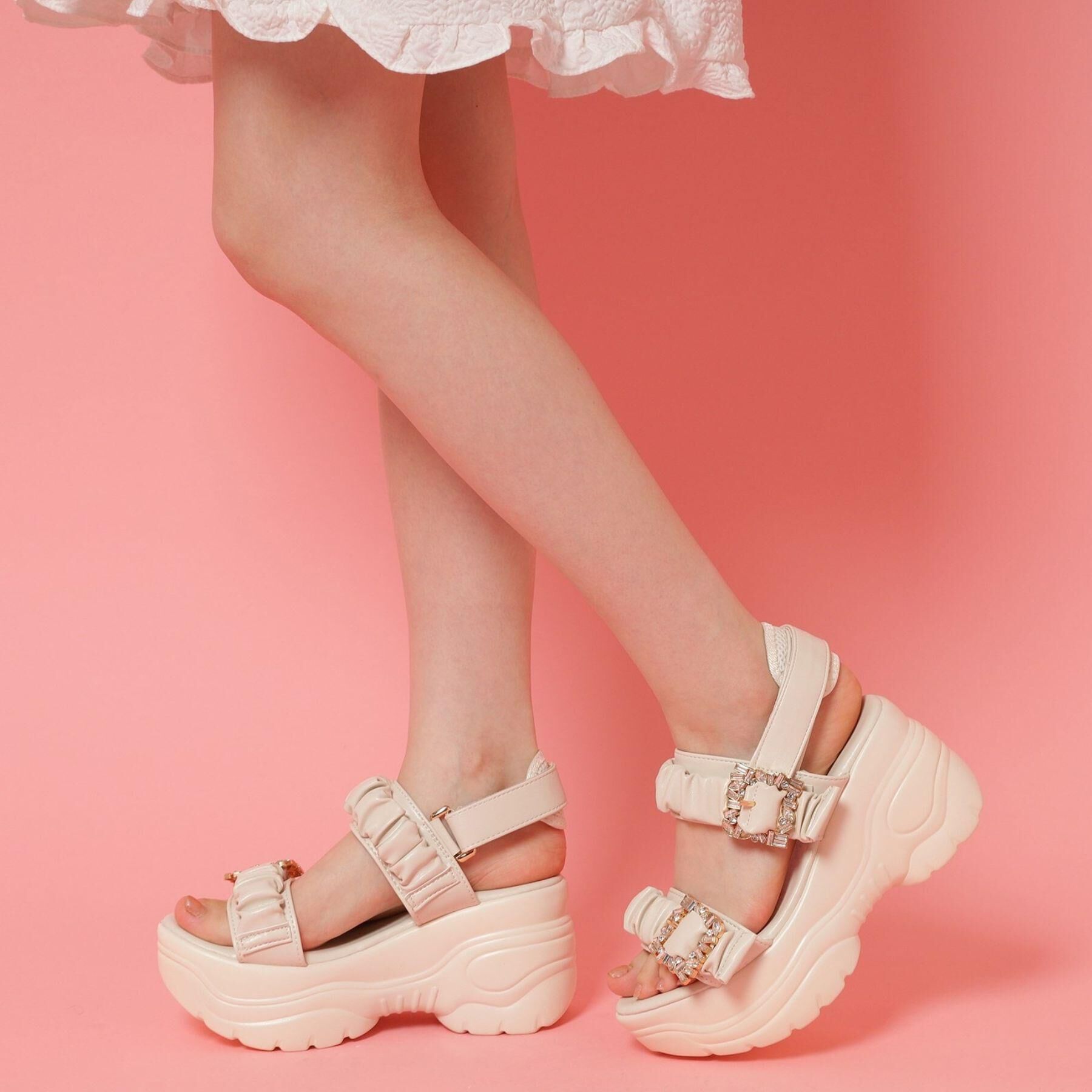 csT&P「厚底バックルサンダル」|サンダル|ベージュ(052)