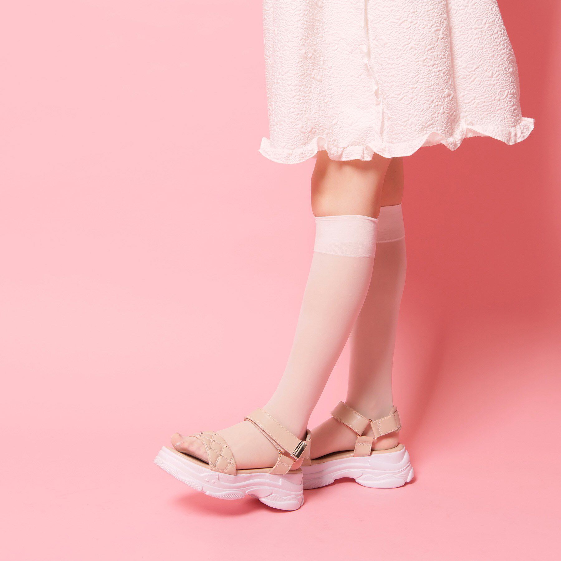 csT&P「キルティング 面ファスナーストラップサンダル」|サンダル|