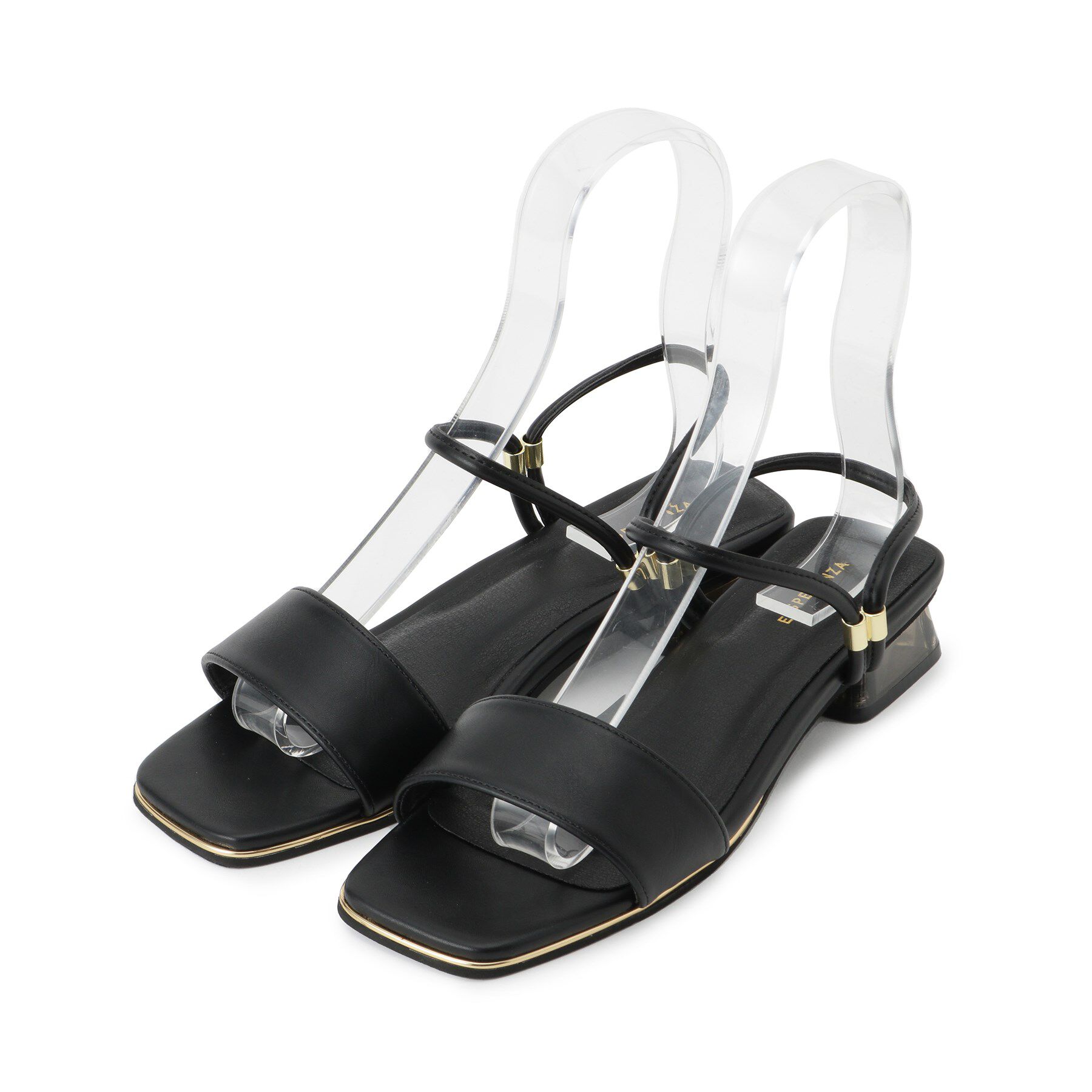 ESPERANZA「スクエアトゥクリアローヒールサンダル」|サンダル|