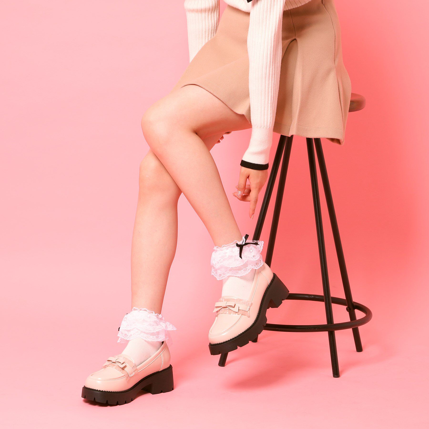 csT&P「フリル付きリボンローファー」|パンプス|